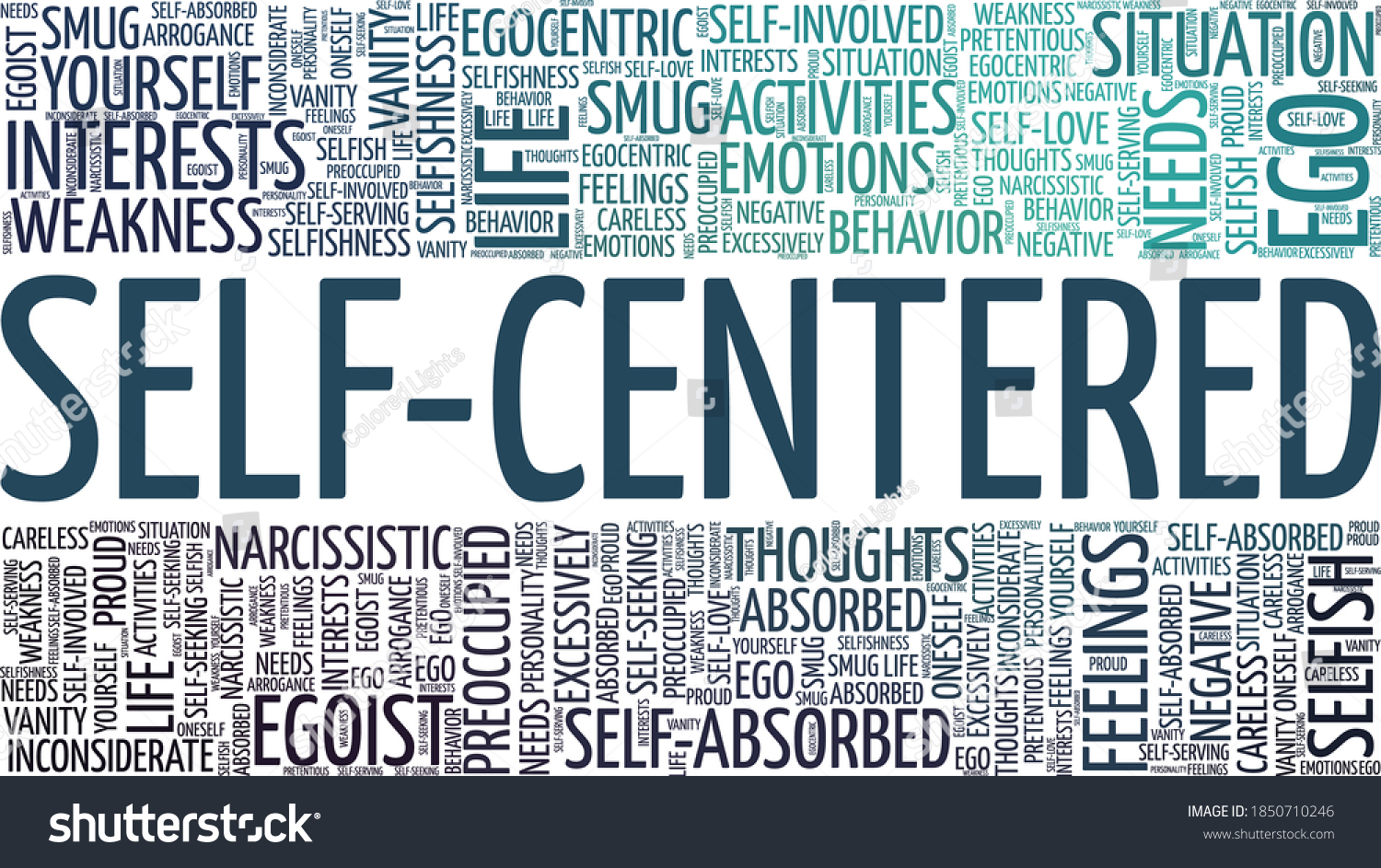 Selfcentered Vector Illustration Word Cloud Isolated Stock Vector ...