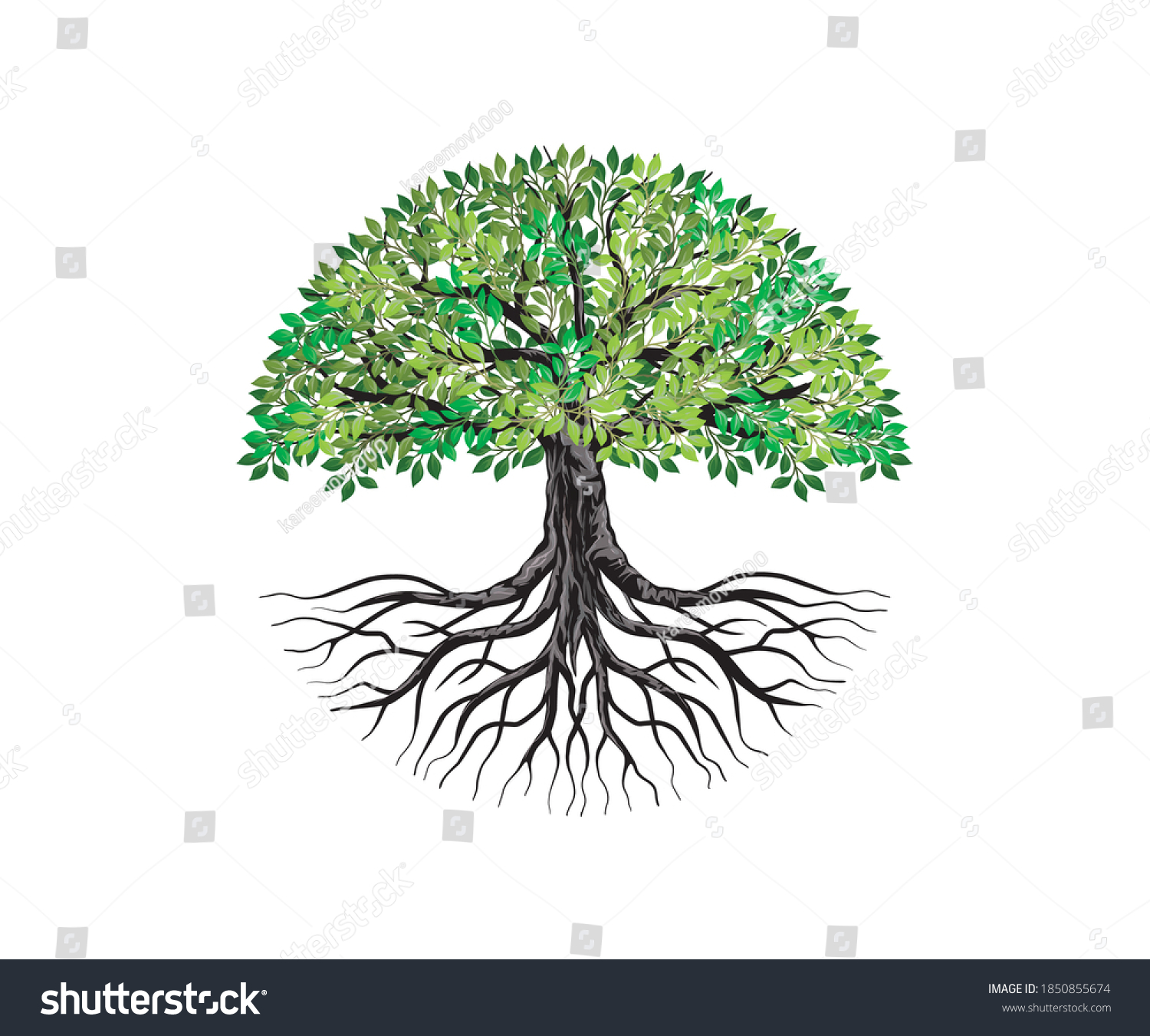 Tree Roots Logo Vector Tree Logo Stock Vector (Royalty Free) 1850855674 ...