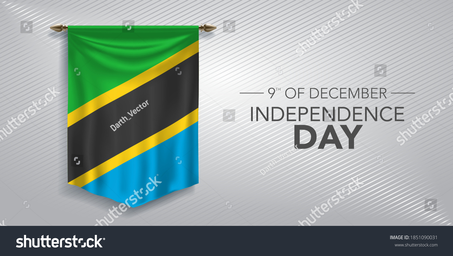 Tanzania Independence Day Greeting Card Banner Stock Vector (Royalty ...