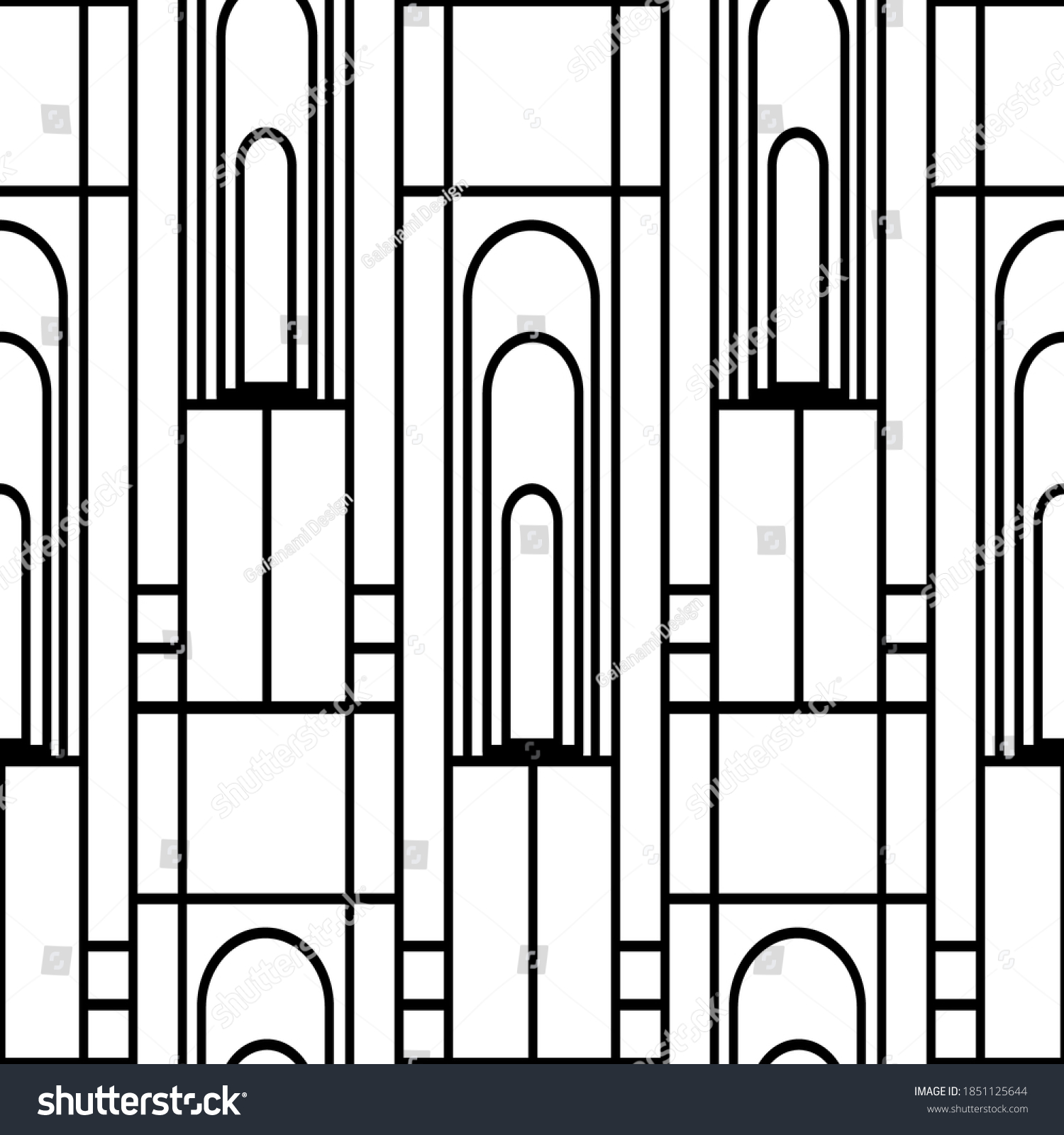 Vector Art Deco Architectural Vertical Geometric Stock Vector (Royalty ...