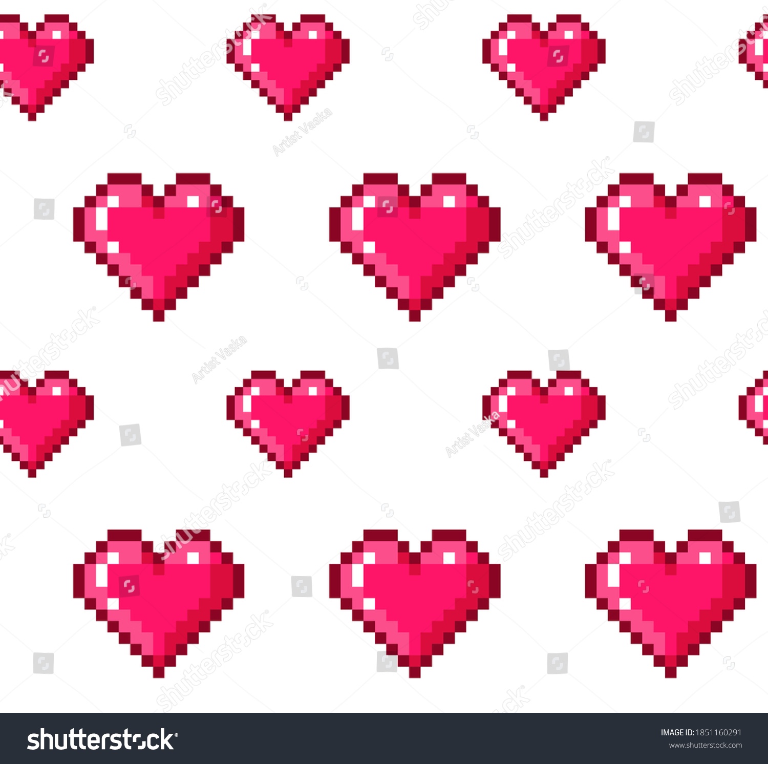 8 Bit Pixel Pink Heart Illustration Stock Illustration 1851160291 ...