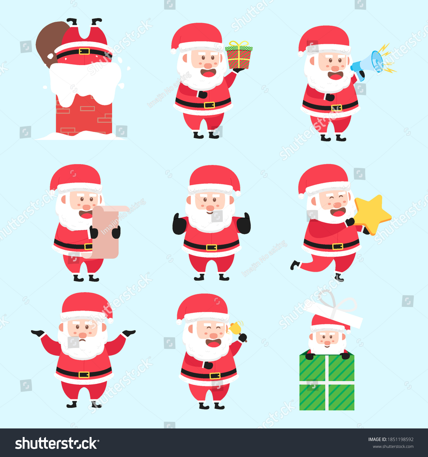 Set Santa Clause Christmas Activity Character Stock Vector (Royalty ...