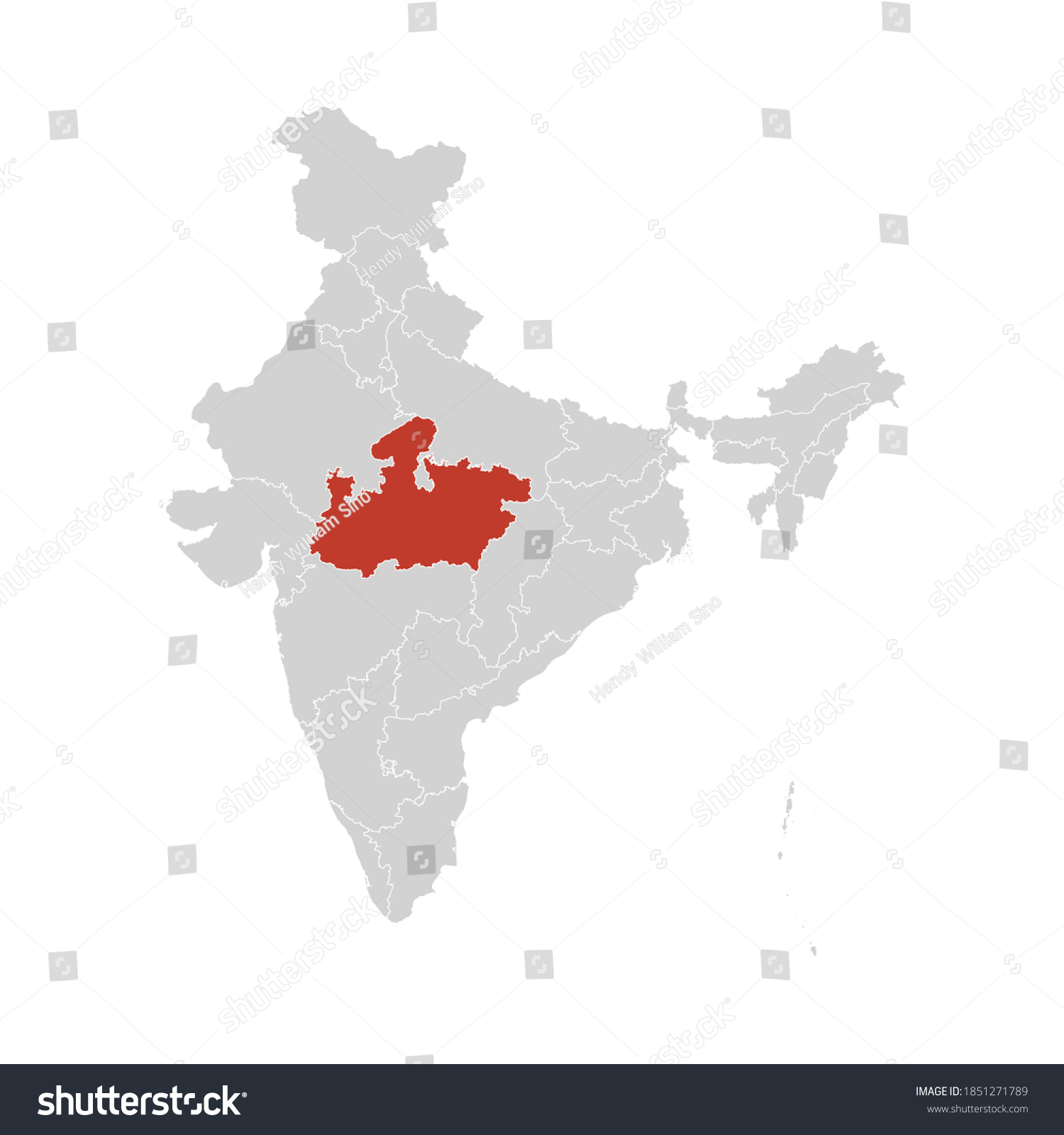 Madhya Pradesh Highlighted On India Map Stock Vector (Royalty Free ...