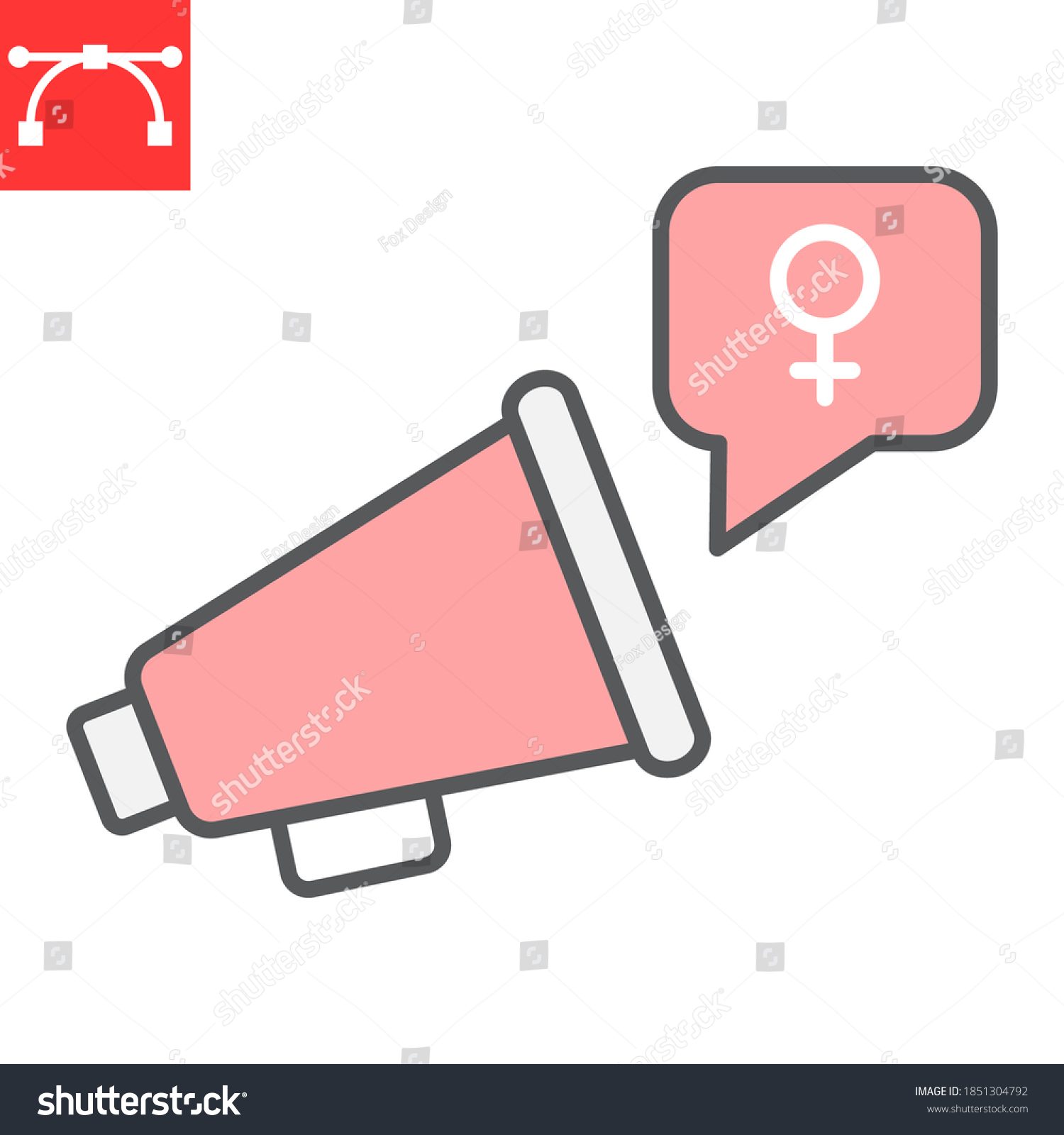 Feminism Protest Color Line Icon Sexism Stock Vector Royalty Free 1851304792 Shutterstock 2559