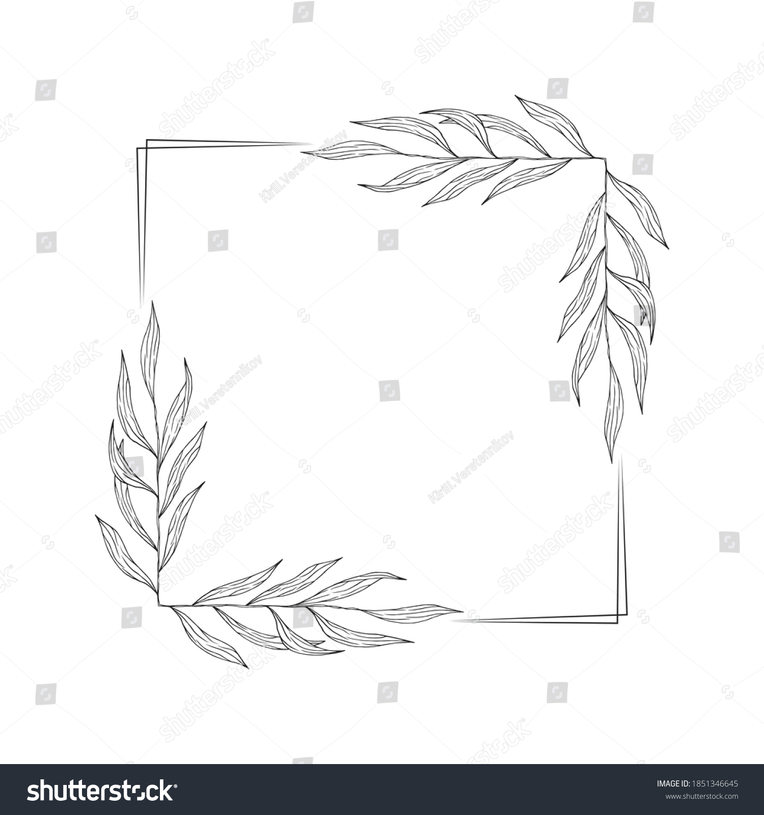 Vector Isolated Flourish Square Frame Floral Stock Vector (Royalty Free ...