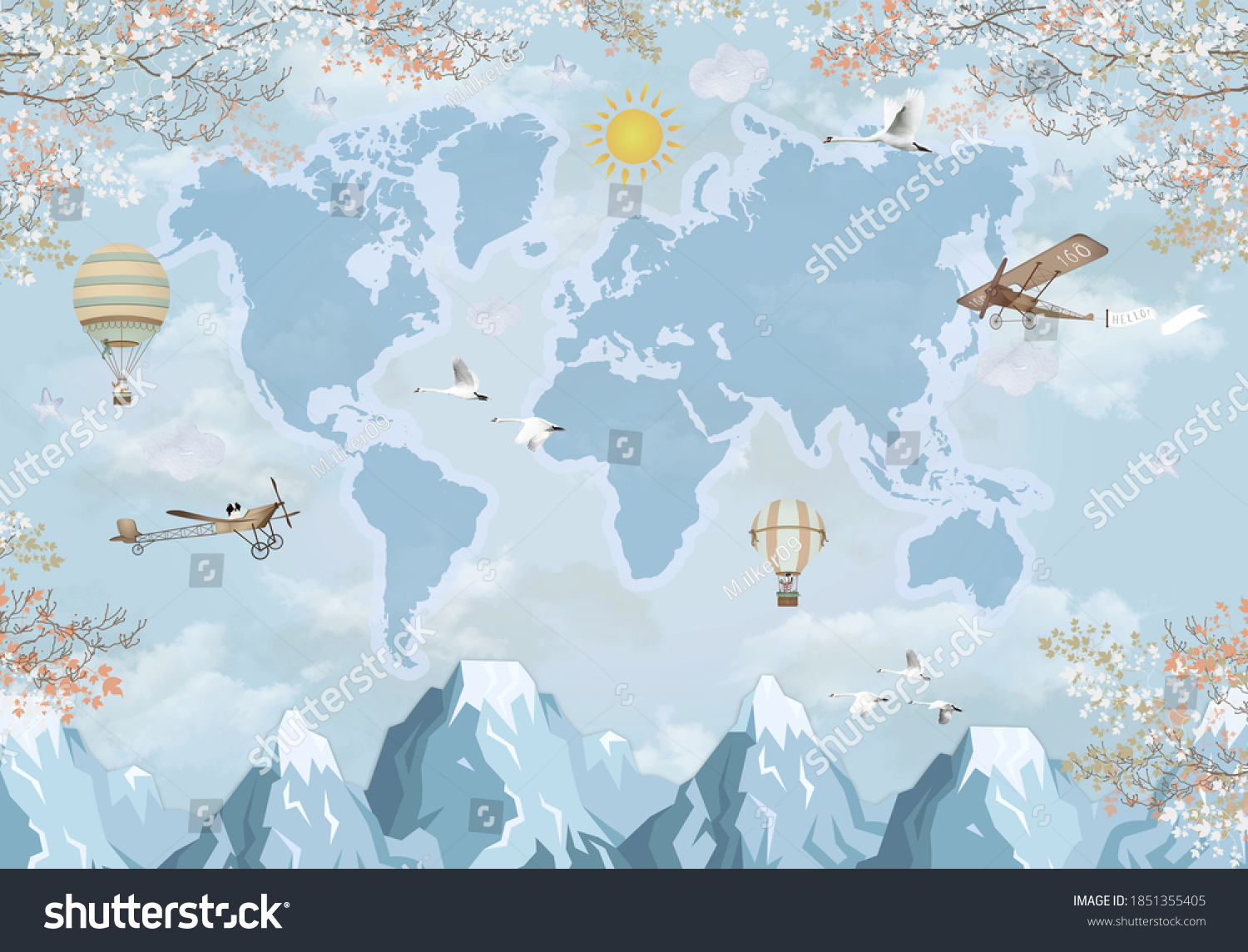 3d Wallpaper Design World Map On Stock Illustration 1851355405 3d Wallpaper Design World Map On Stock Illustration 1851355405