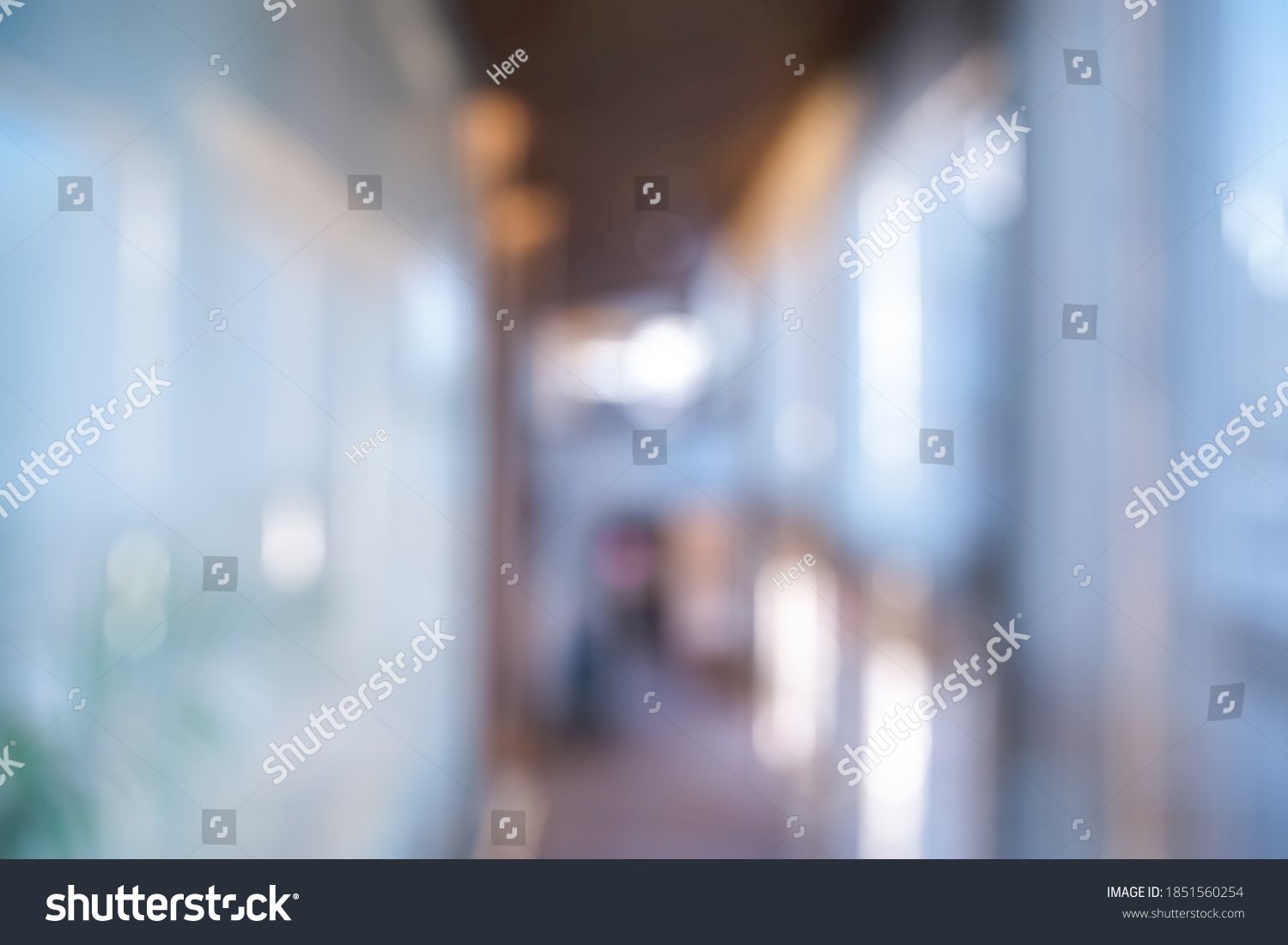 Blurred Office Background Dark Interior Hall Stock Photo 1851560254 ...