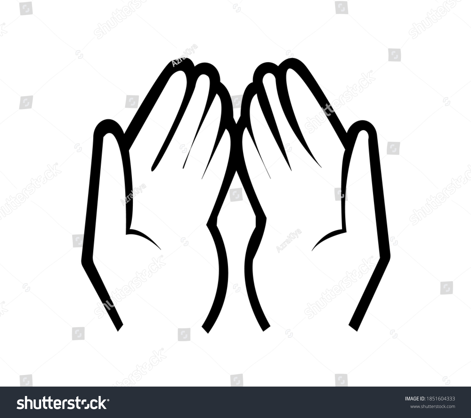 Praying Palm Sticker Muslim Prayer Hand Stock Vector (Royalty Free ...
