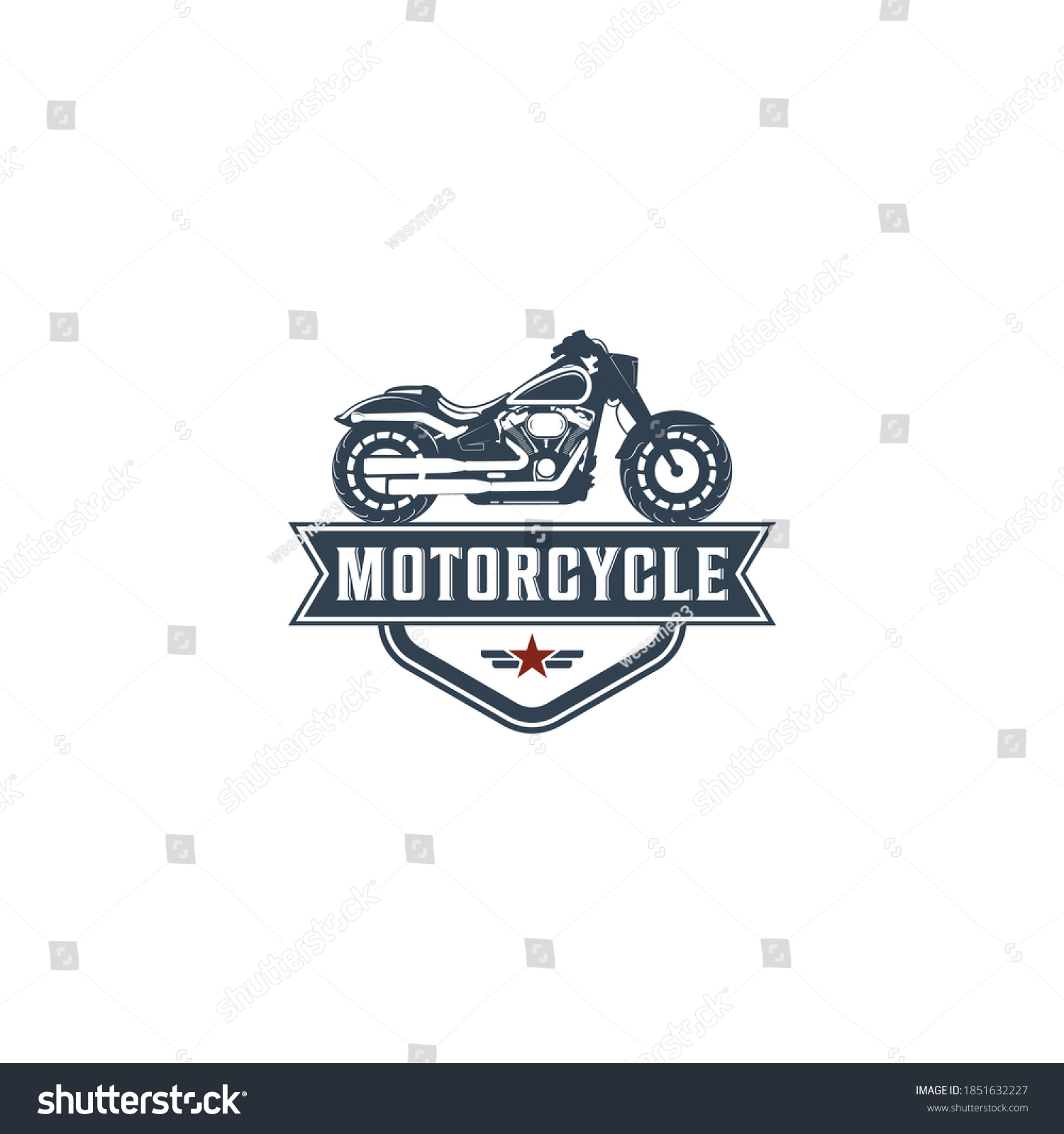 Big Motorcycle Logo On White Background Stock Vector (Royalty Free ...