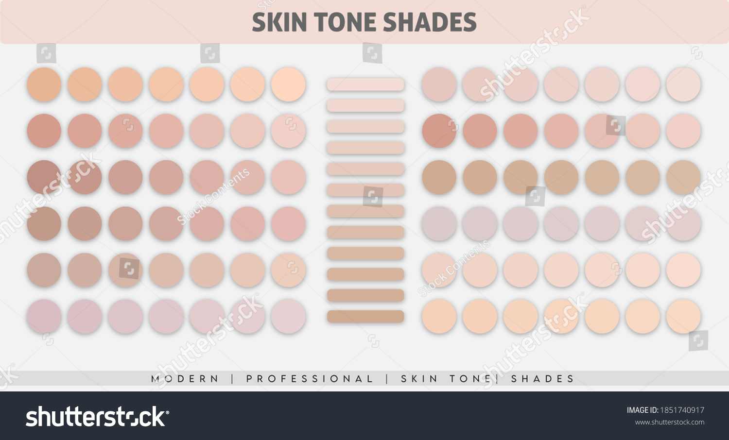 Skin Tone Color Palette Shades Stock Illustration 1851740917 | Shutterstock