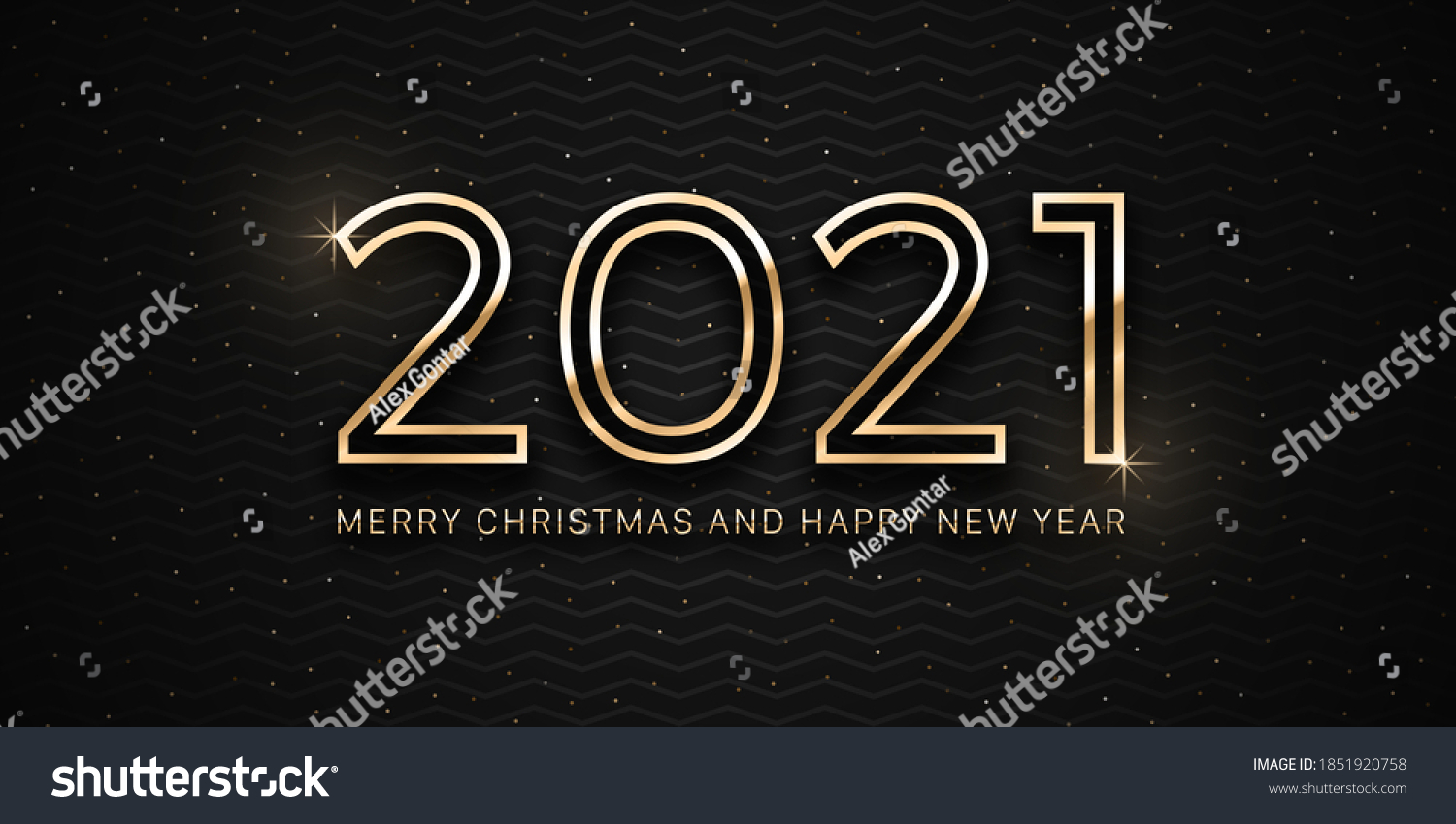 2021 Merry Christmas Happy New Year Stock Vector (Royalty Free ...