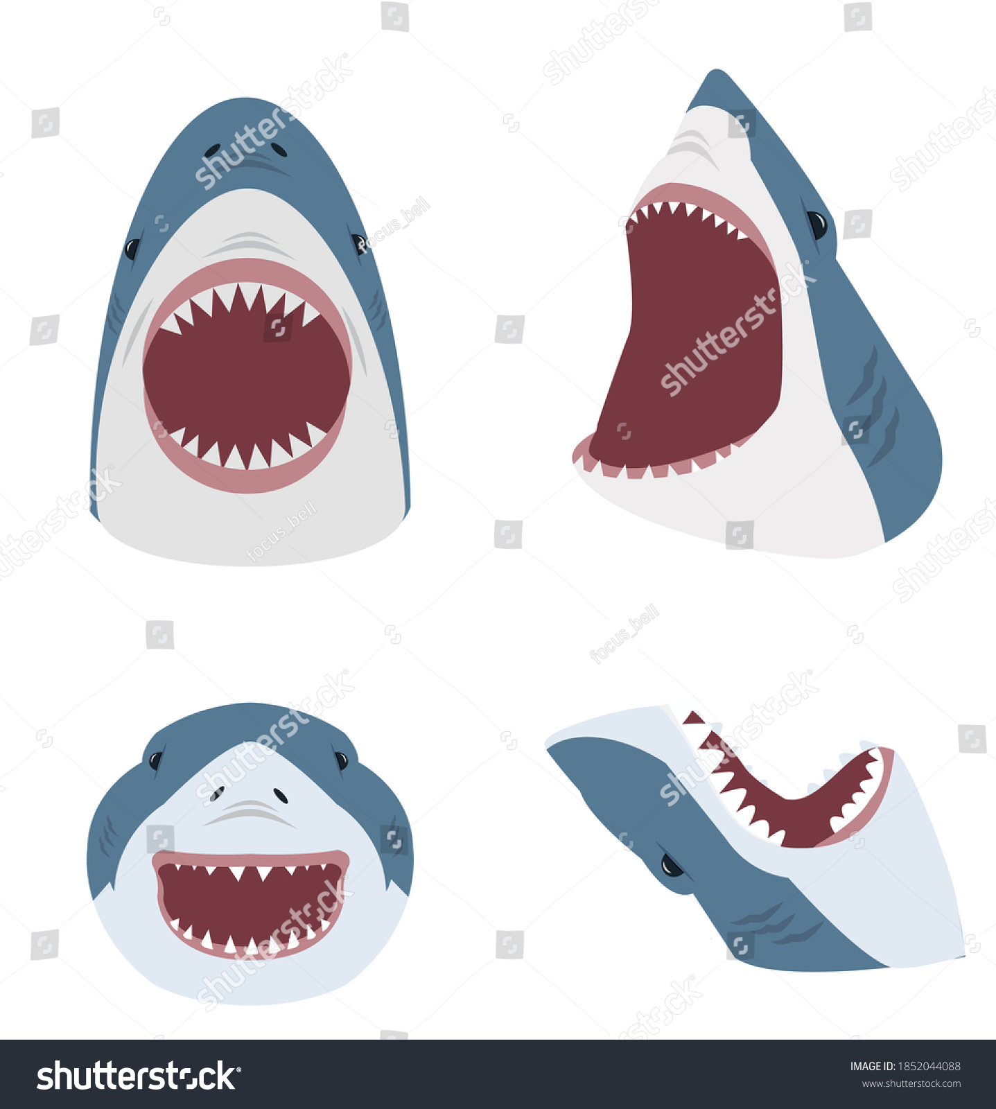Big Shark Open Mouth Stock Vector (Royalty Free) 1852044088 | Shutterstock