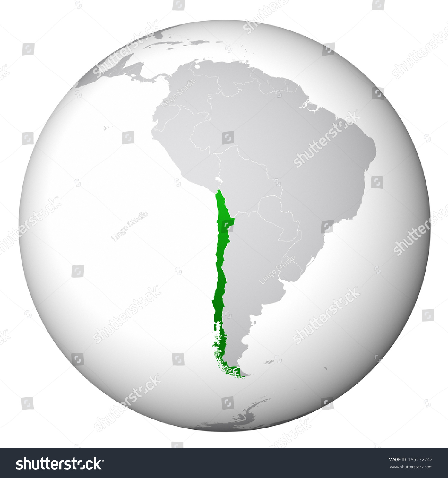 World Map Chile Stock Illustration 185232242 Shutterstock Stock Photo World Map Chile 185232242
