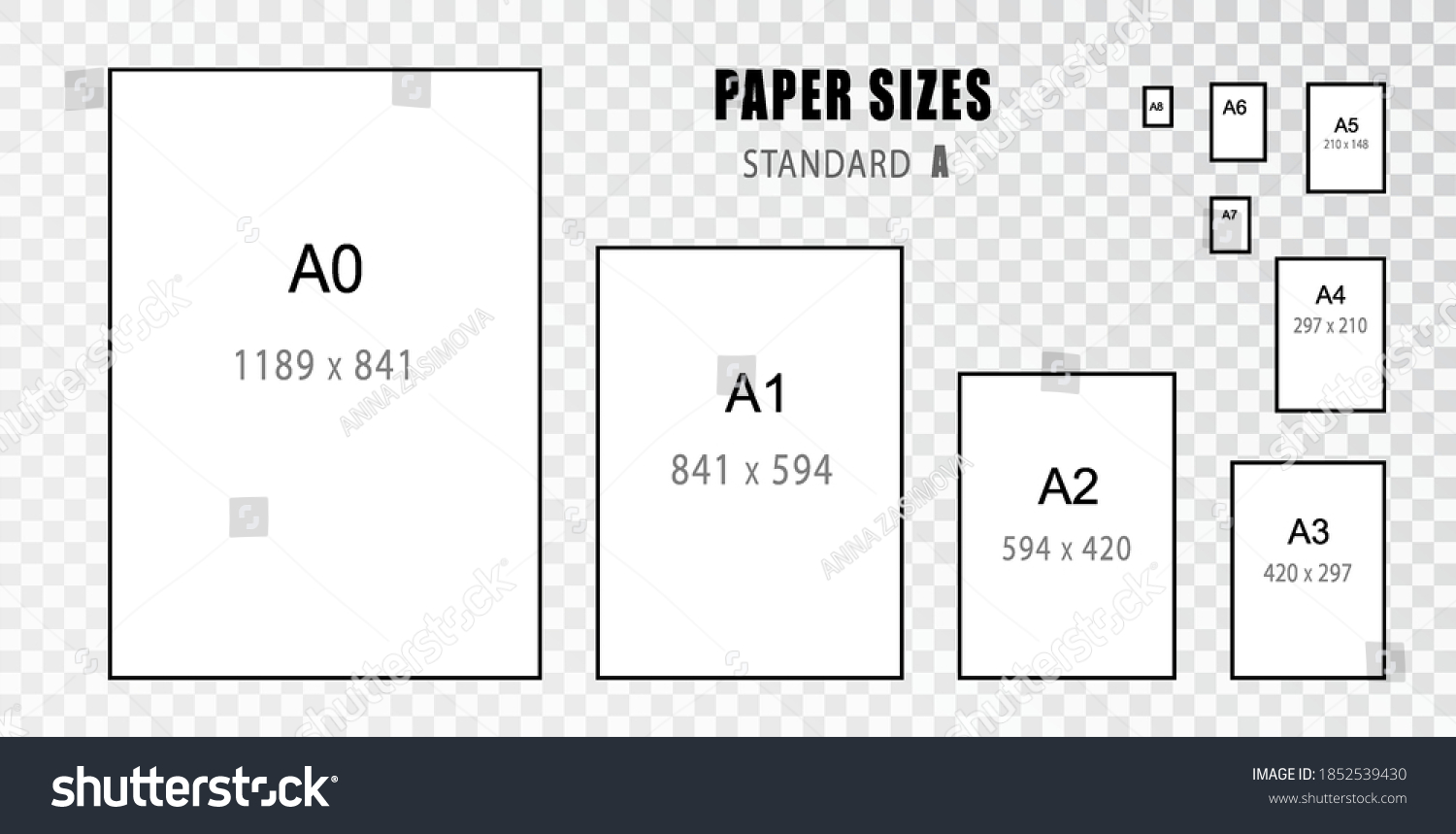 Paper Size Size International Series Paper Stock Vector (Royalty Free ...