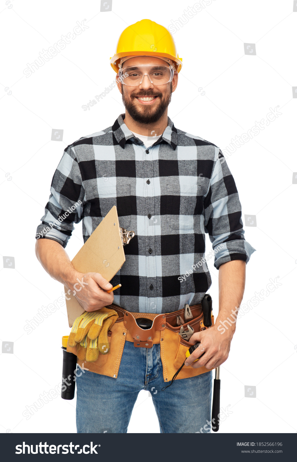 Profession Construction Building Happy Smiling Male Stock Photo ...