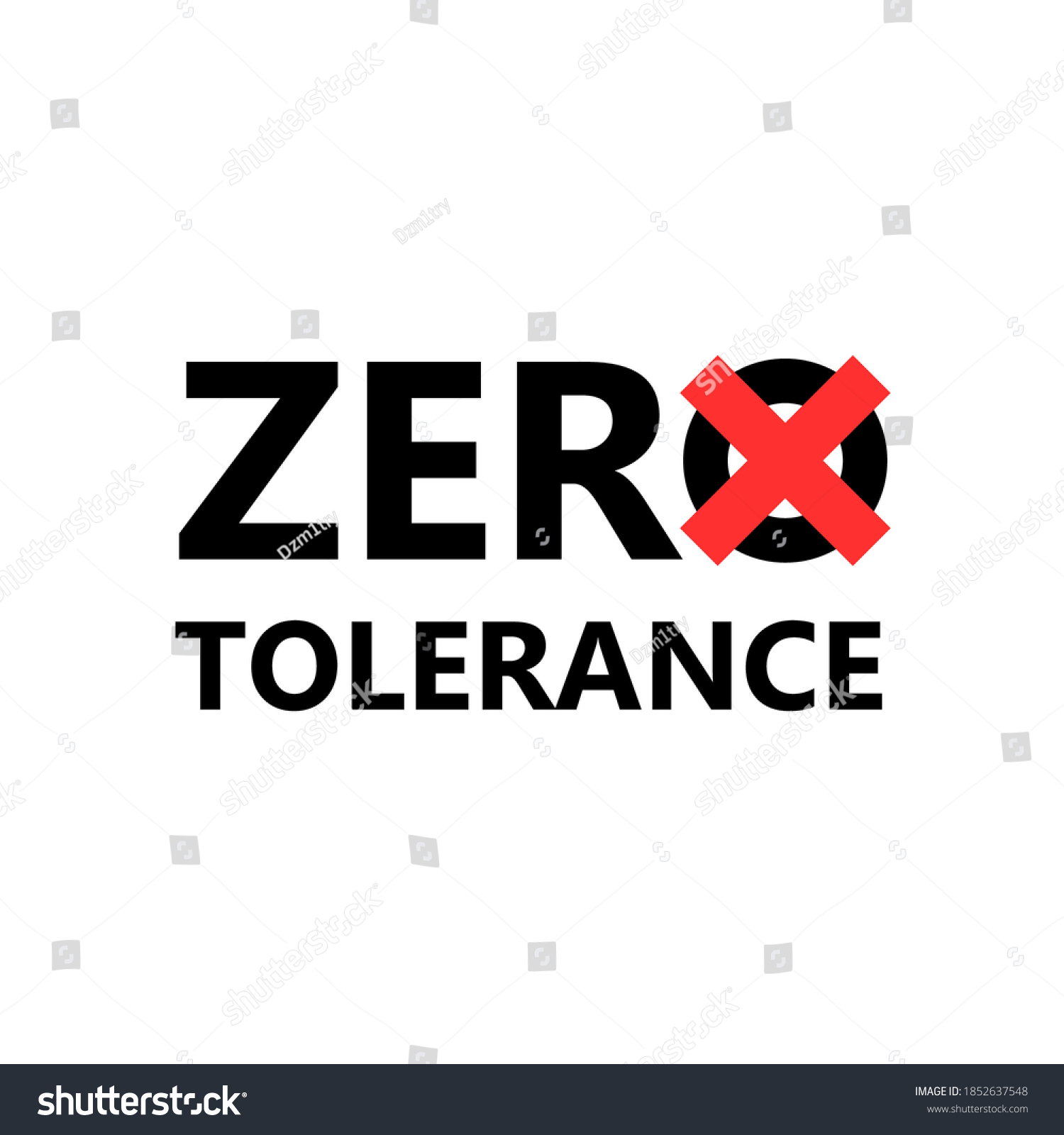 Zero Tolerance Text Design Clipart Image Stock Vector (Royalty Free ...