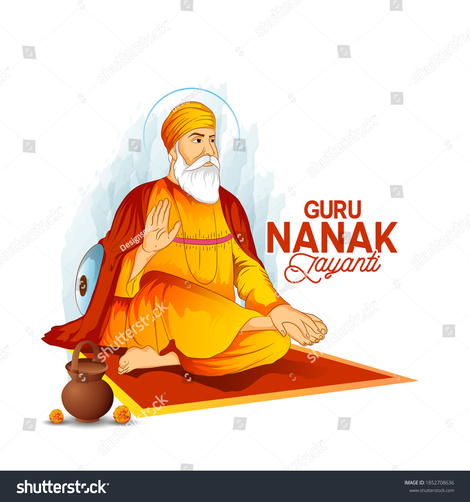 Illustration Guru Nanak Jayanti Religious Festival Stock Vector ...