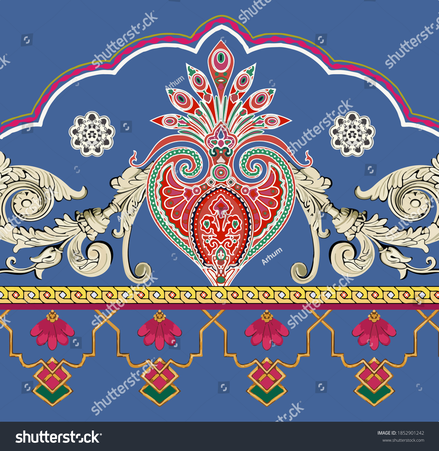 Ethnic Border Ethnic Colored Design Stock Illustration 1852901242 ...