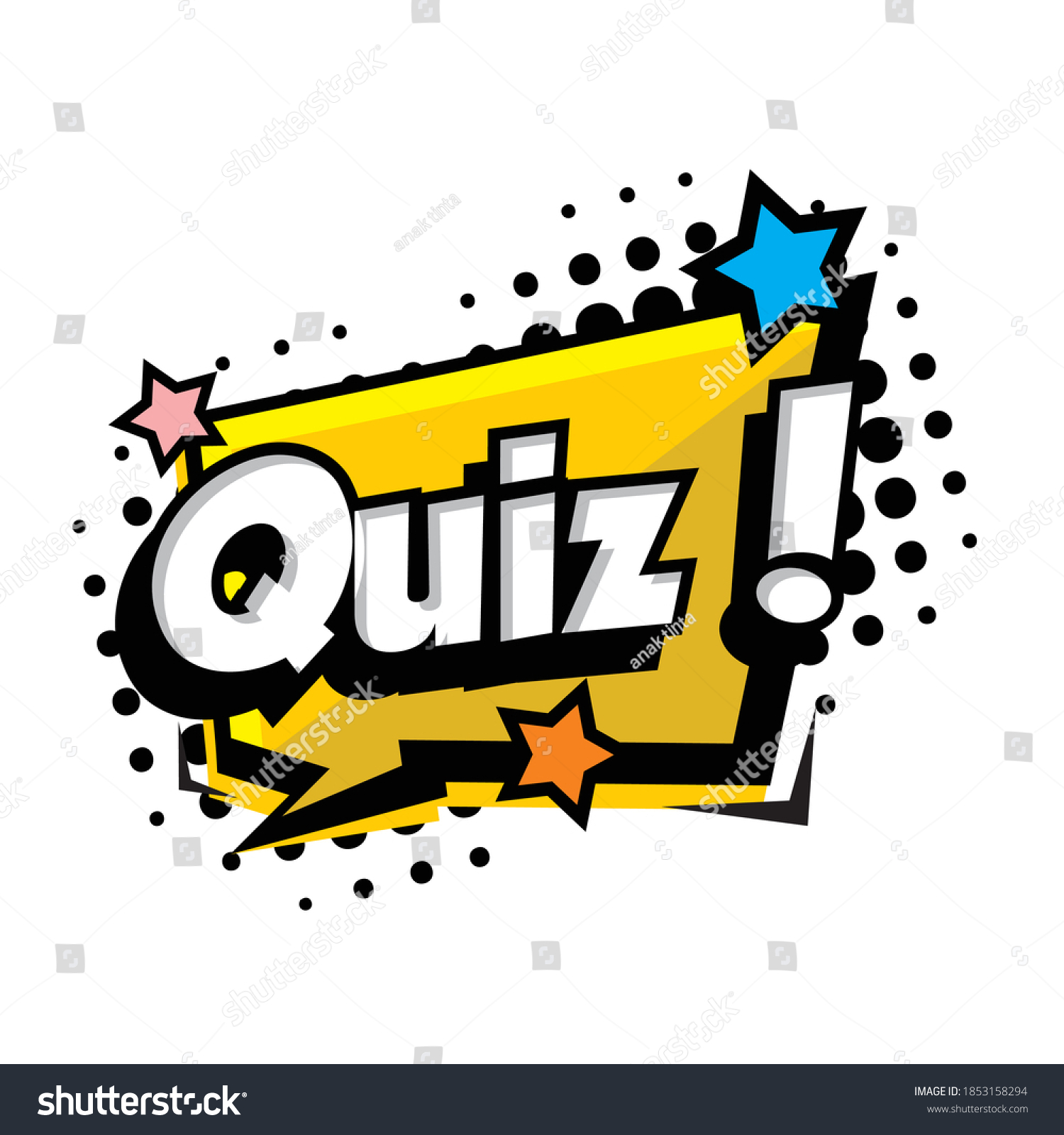 Quiz Comic Pop Art Style Quiz Stock Vector (Royalty Free) 1853158294 ...