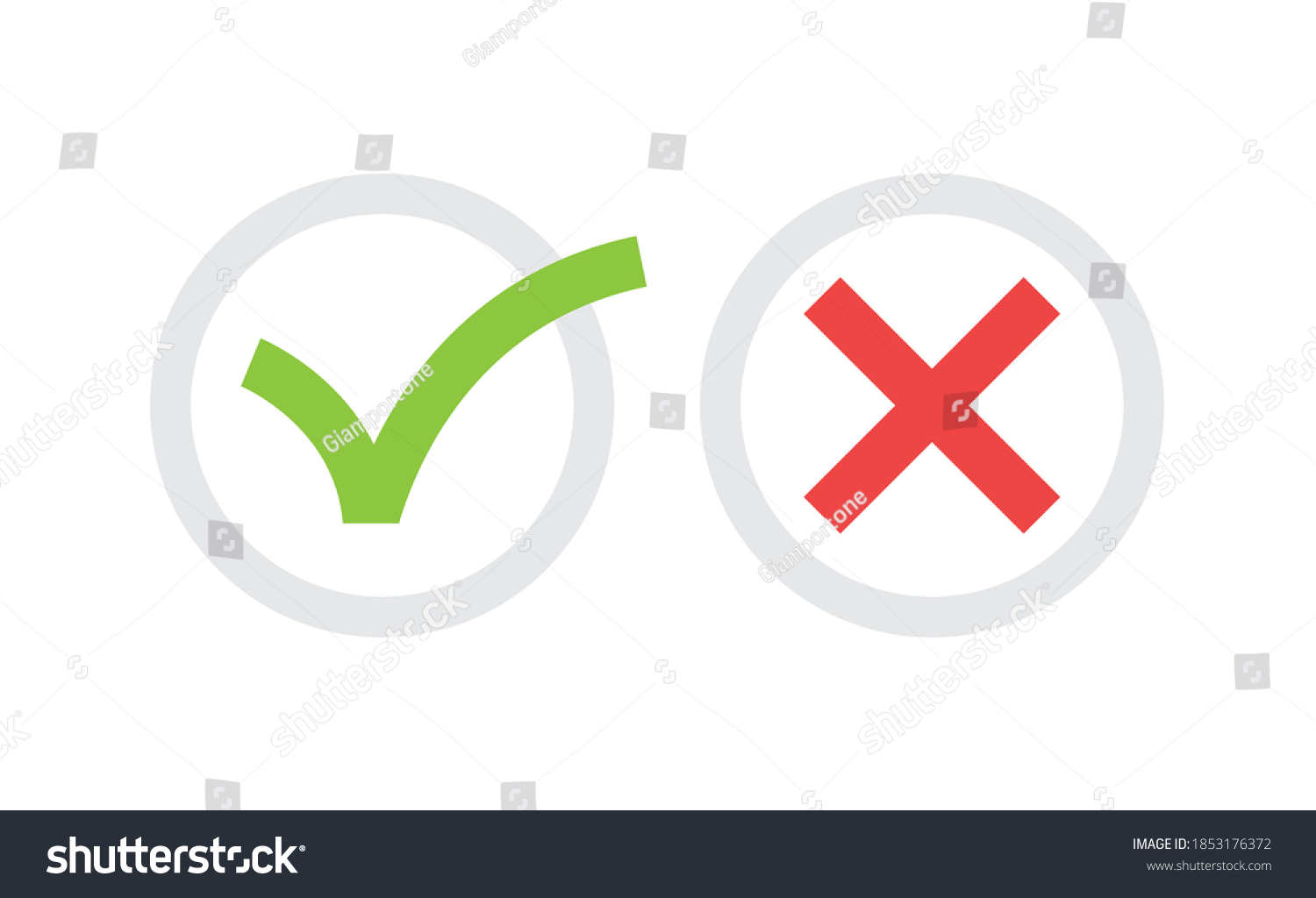 Check Marks Tick Cross Vector Icons Stock Vector (Royalty Free ...