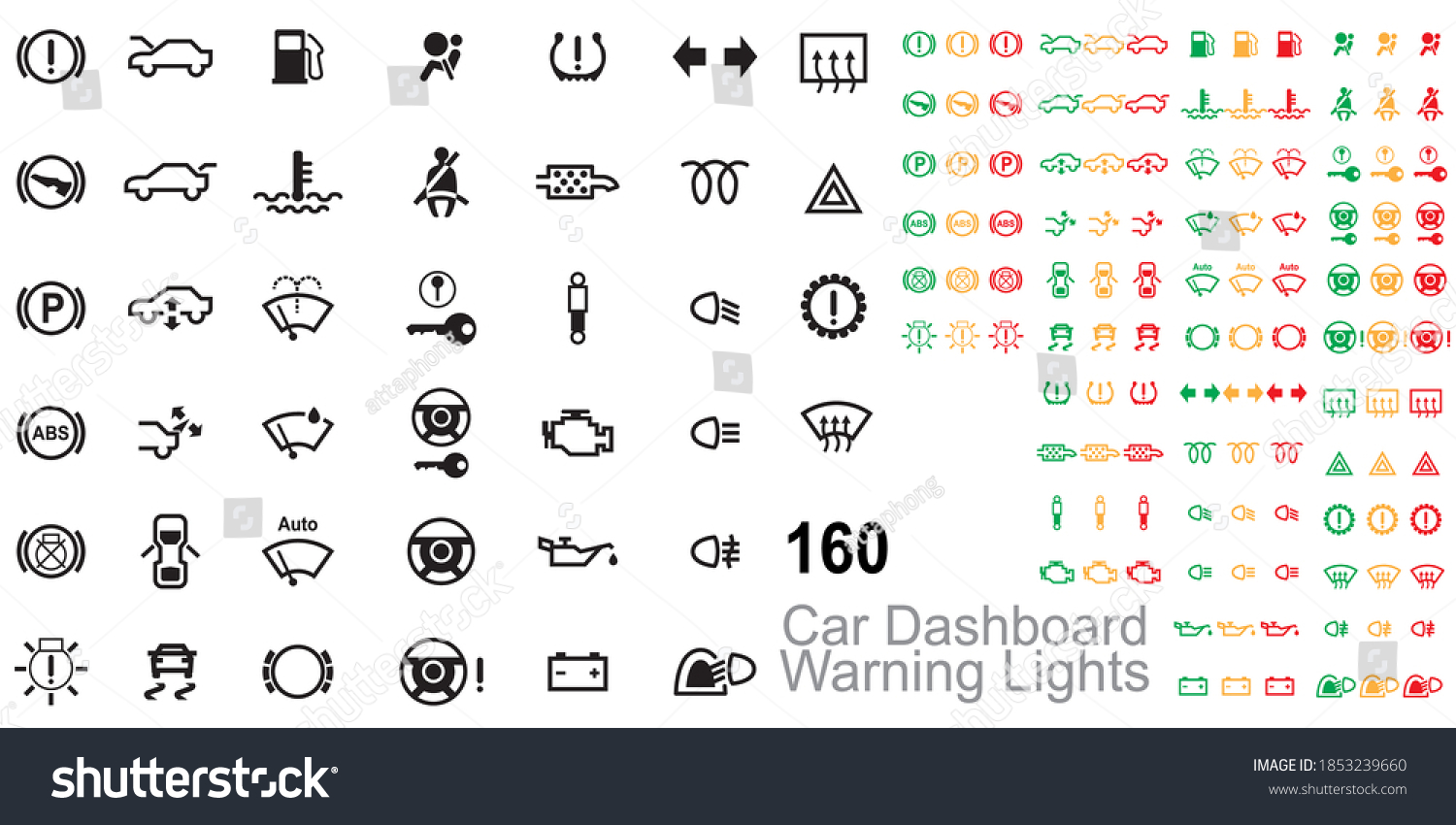 Car Dashboard Warning Lights Comprehensive Guide Stock Vector (Royalty ...