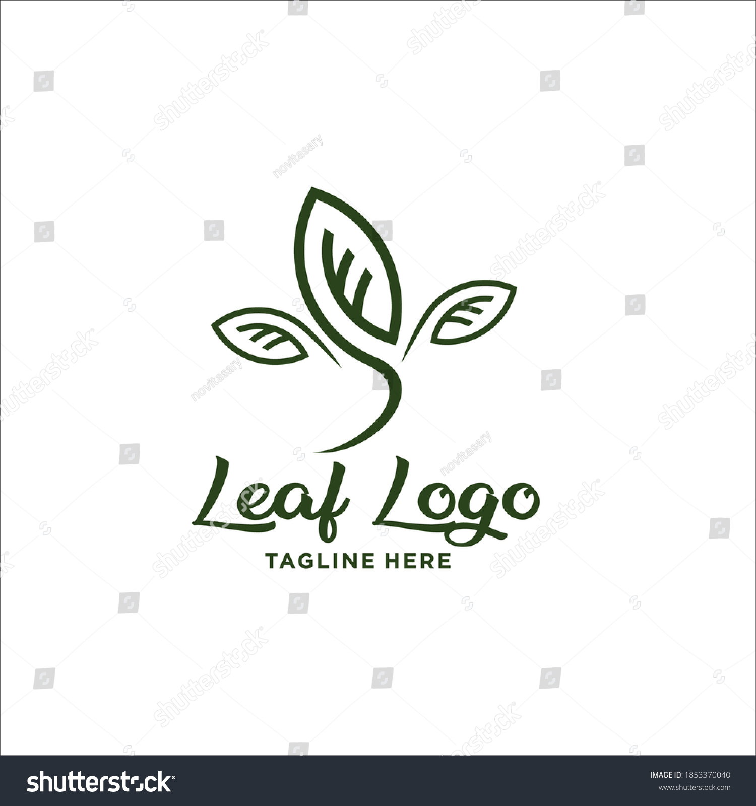 Leaf Logo Design Silhouette Icon Vector Stock Vector (Royalty Free ...