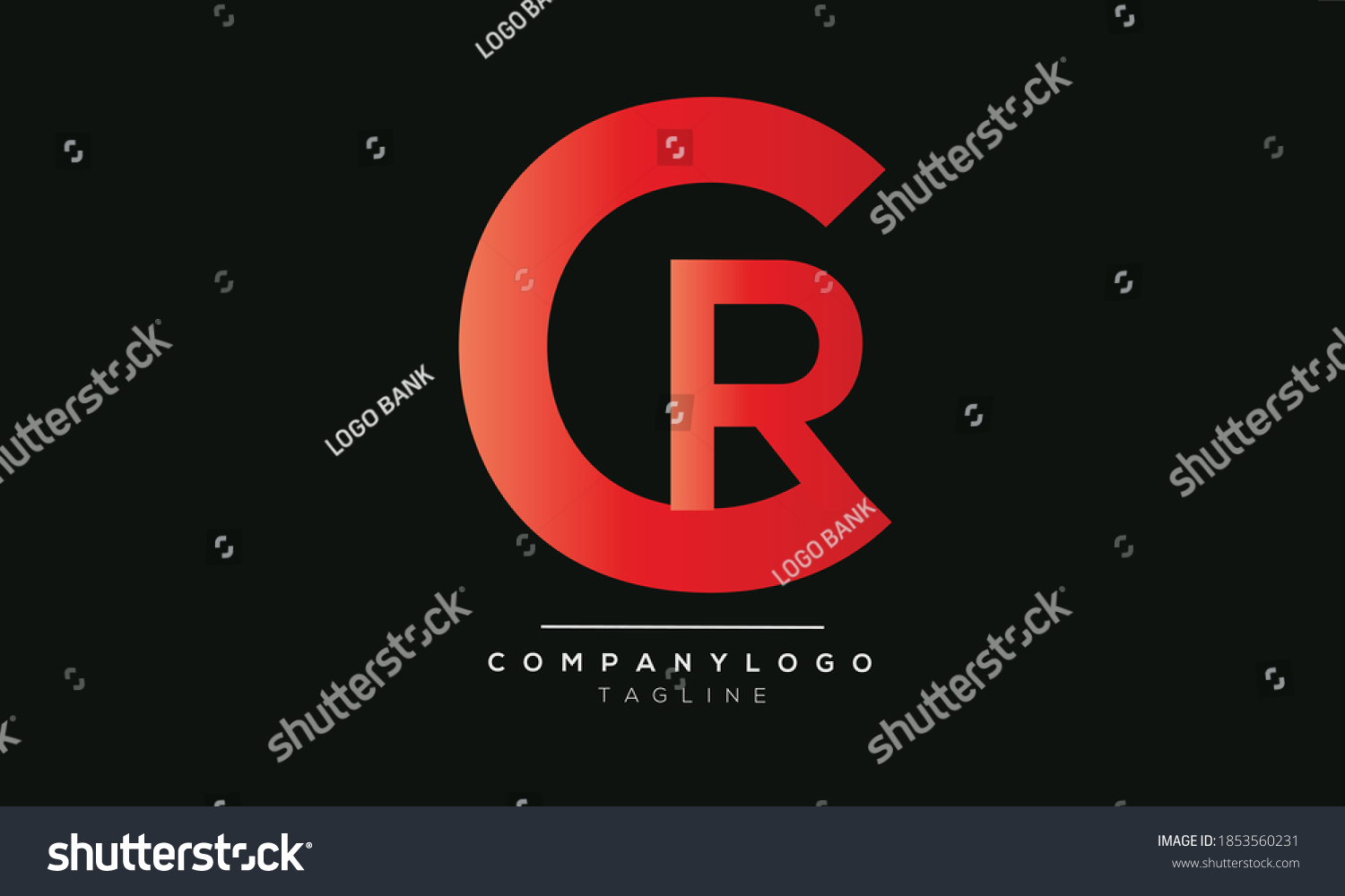 Cr Initials Monogram Letter Text Alphabet Stock Vector Royalty Free