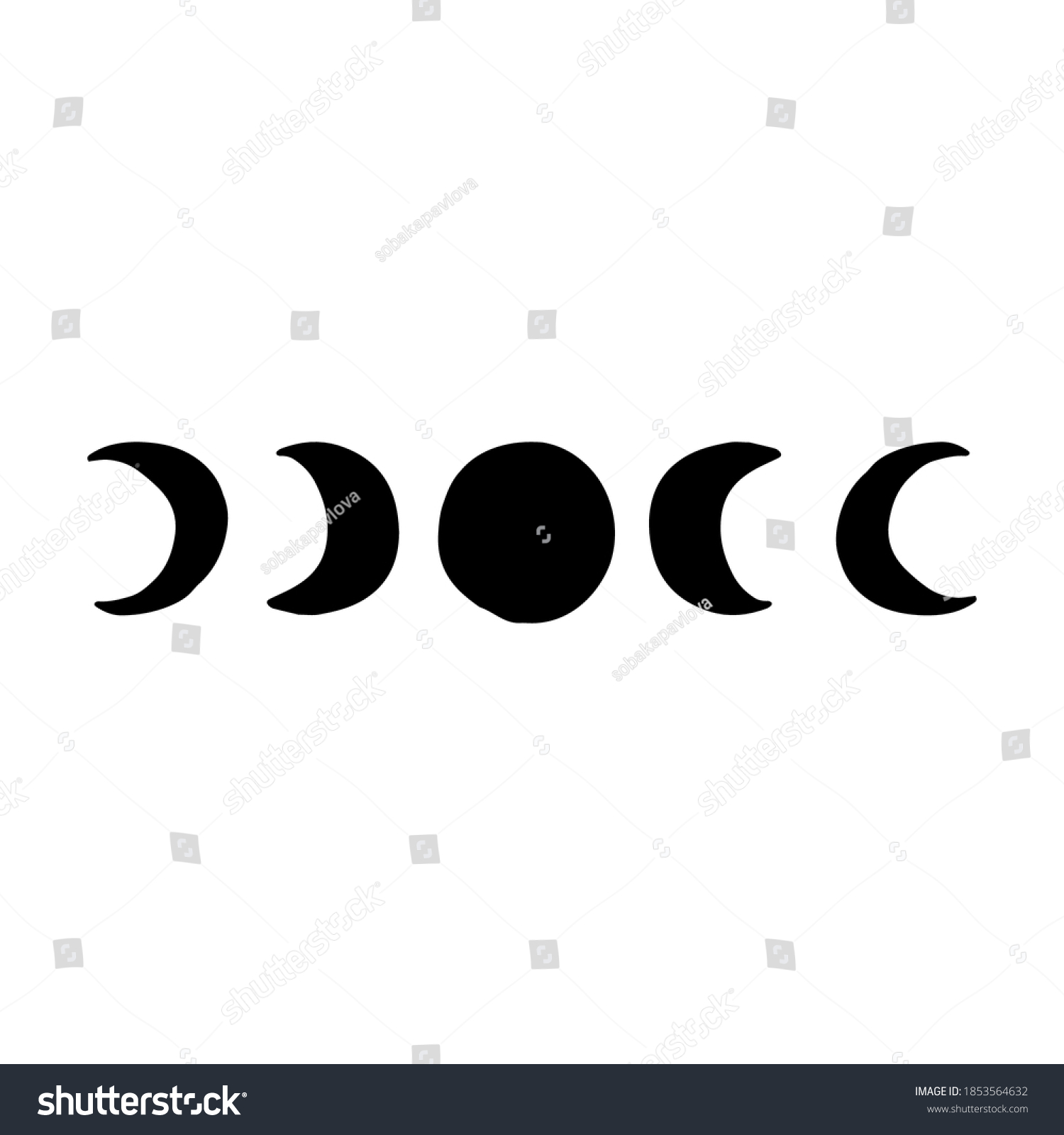 Moon Phases Wicca Pagan Tradition Hand Stock Vector (Royalty Free ...