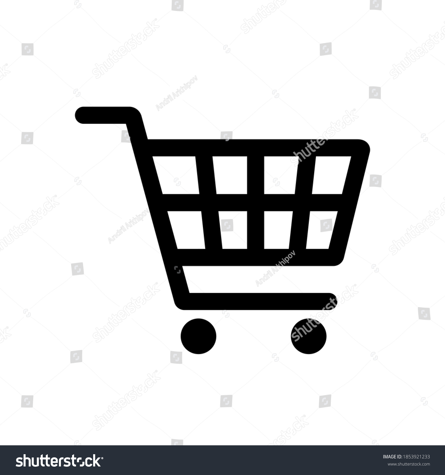 Black Shopping Cart Vector Icon Flat Stock Vector (Royalty Free ...