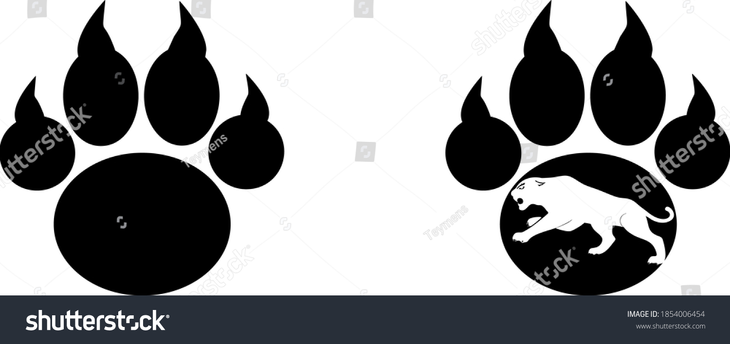 Panther Paws On White Background Vector Stock Vector Royalty Free 1854006454 Shutterstock 1215