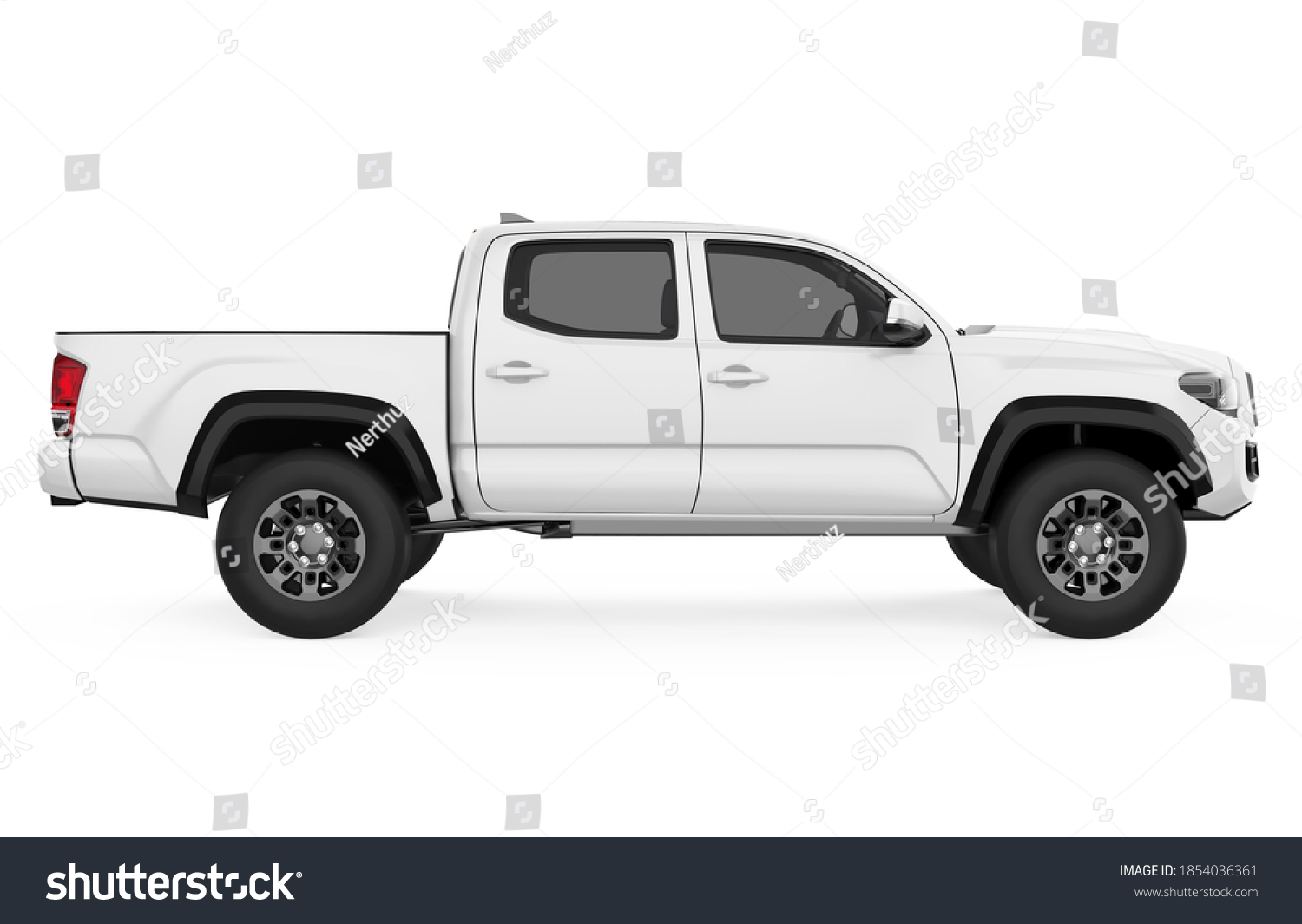 Pickup Truck Isolated Side View 3d Stock Illustration 1854036361 