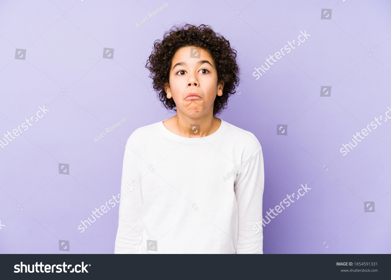 African American Little Boy Isolated Shrugs Stock Photo 1854591331 ...