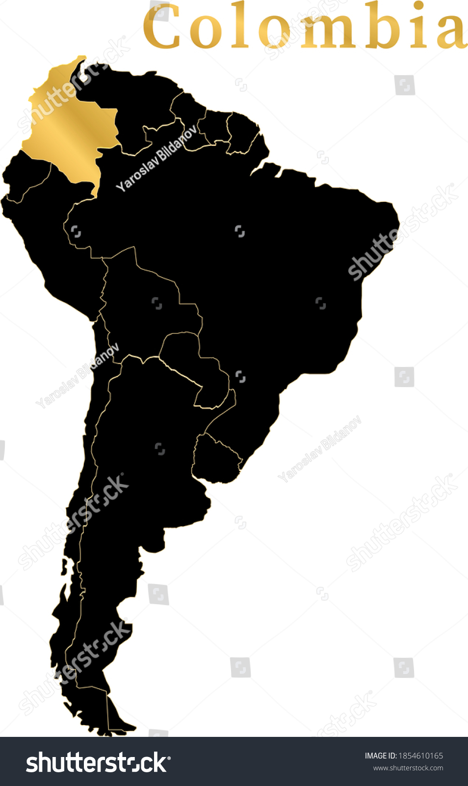 Colombia Realistic Map Vector Graphics Stock Vector Royalty Free   Stock Vector Colombia Realistic Map Vector Graphics 1854610165 