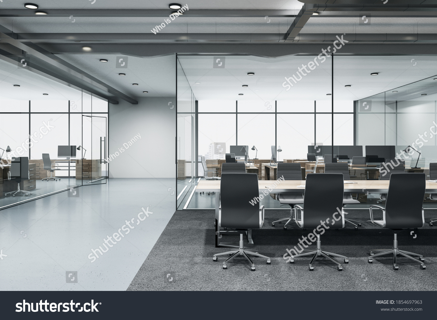 Contemporary Conference Room Meeting Table Glass Stock Illustration ...