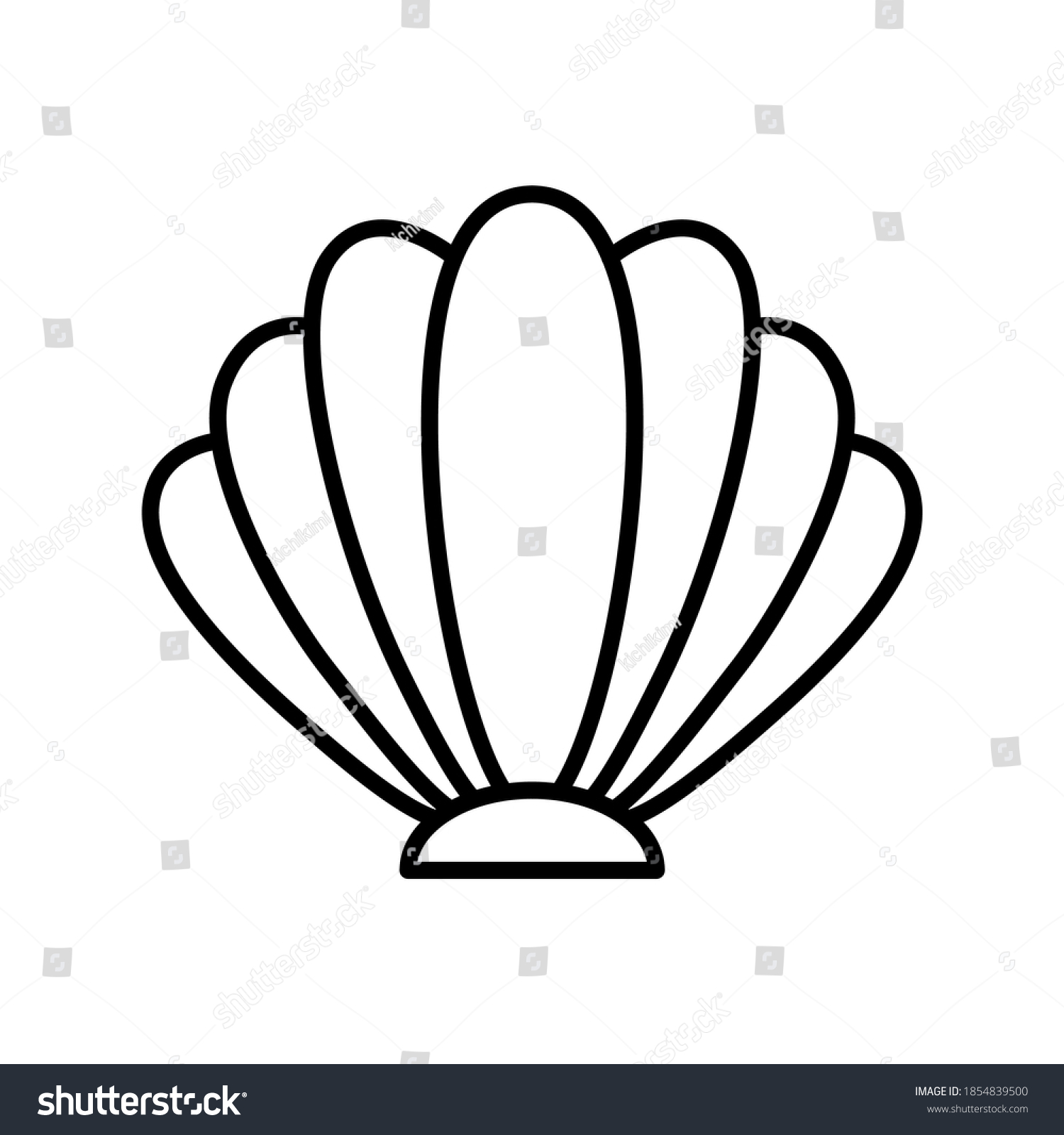 Sea Shell Outline Simple Vector Icon Stock Vector (Royalty Free ...