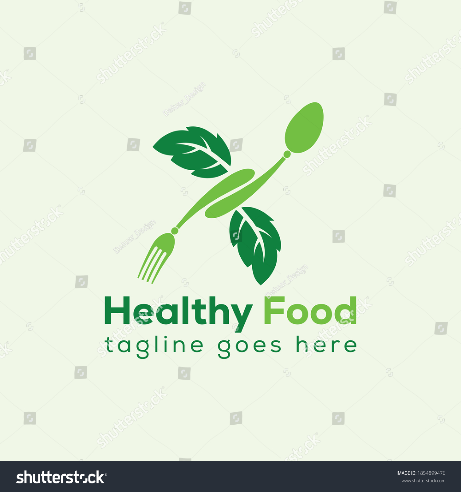 Healthy Food Logo Design Template Stock Vector (Royalty Free ...