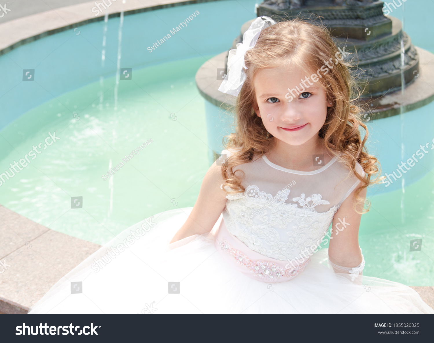 Adorable Smiling Little Girl Child Princess Stock Photo 1855020025 ...