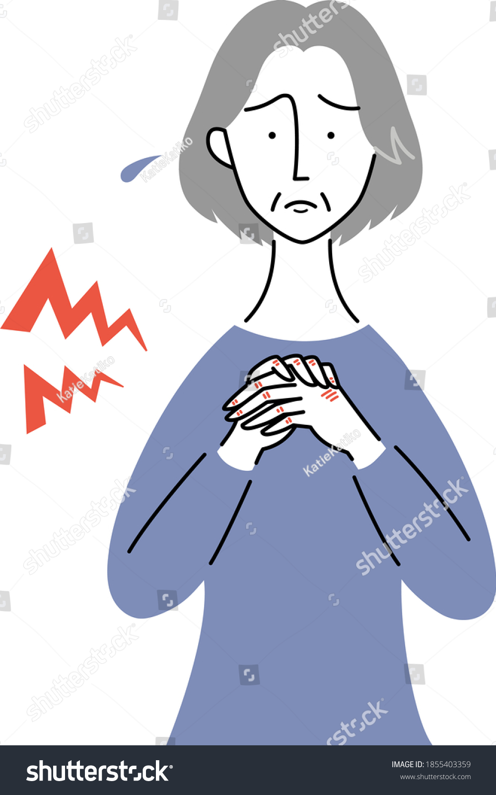 Old Woman Suffering Rough Hands Stock Vector (Royalty Free) 1855403359 ...