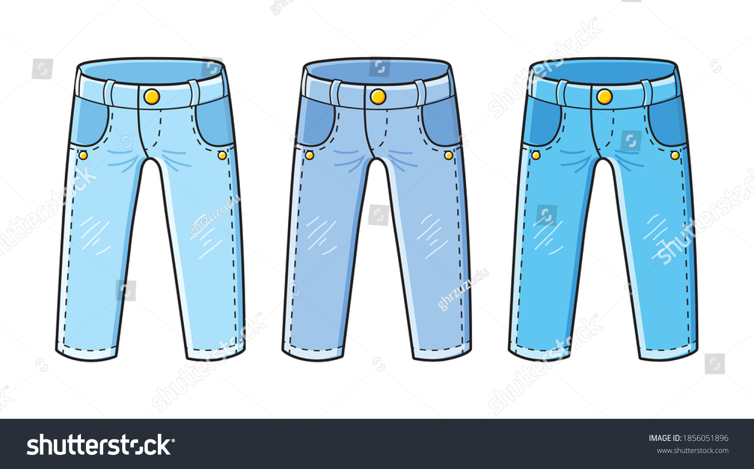 Blue Jeans Pants Isolated Cartoon Vector Stock Vector (Royalty Free ...