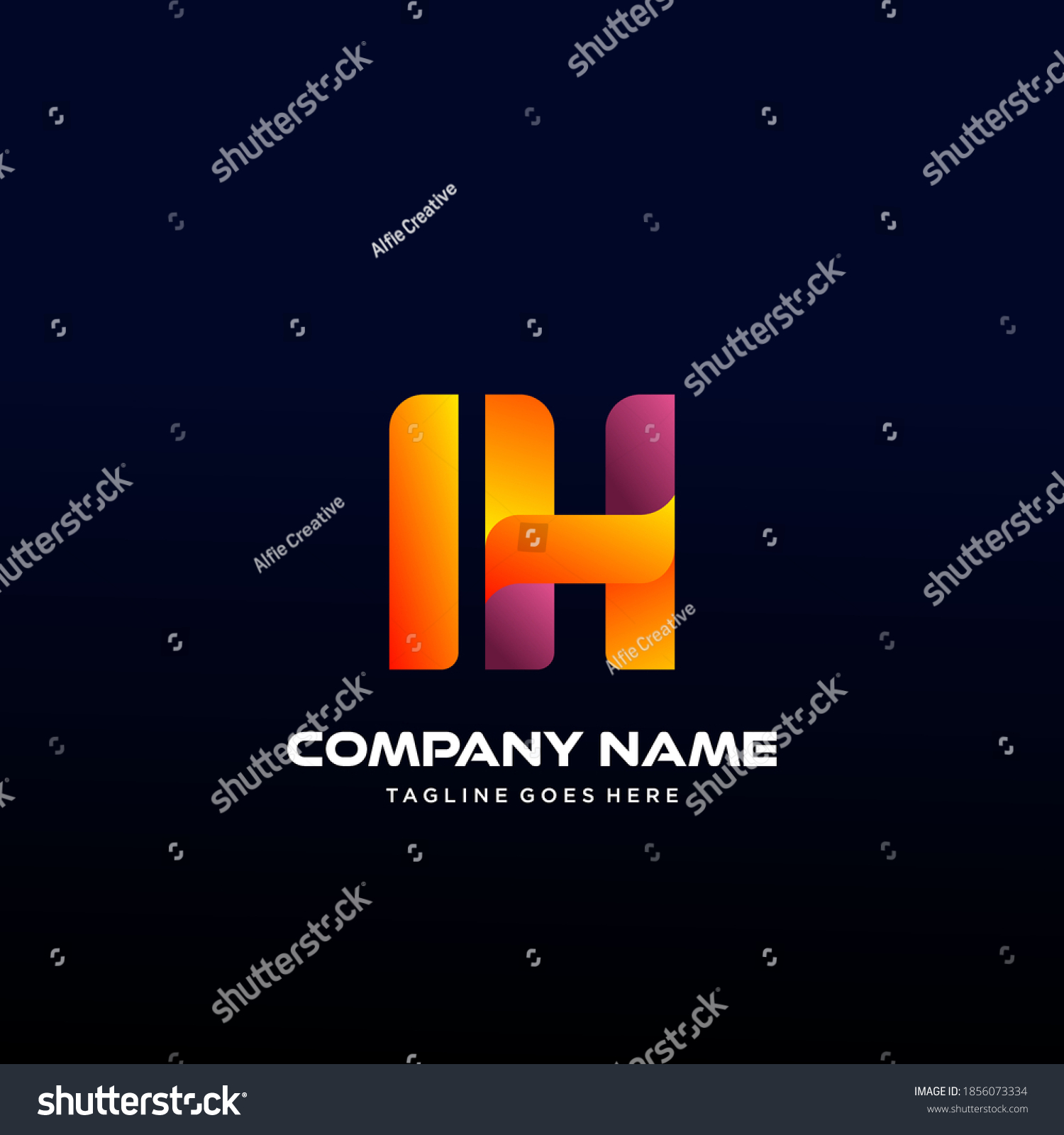 Ih Letter Initial Logo Vector Colorful Stock Vector (Royalty Free ...