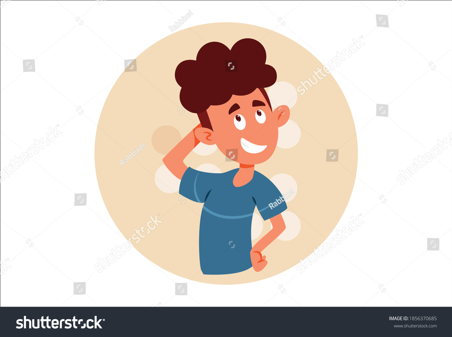 Vector Cartoon Illustration Cute Boy Doubt Stock Vector (Royalty Free ...