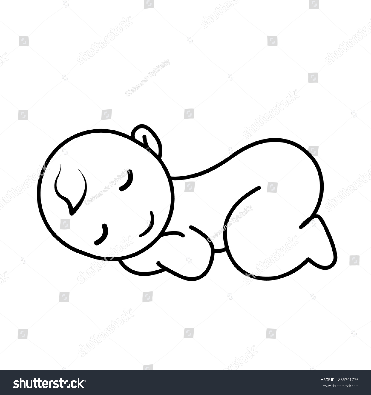 Sleeping Baby Silhouette Stylized Line Logo Stock Vector (Royalty Free ...