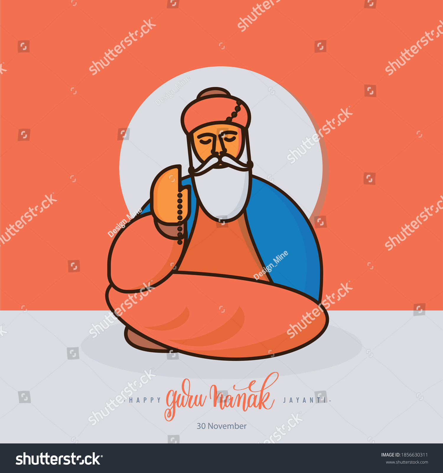 Illustration Happy Gurpurab Guru Nanak Jayanti Stock Vector (royalty 