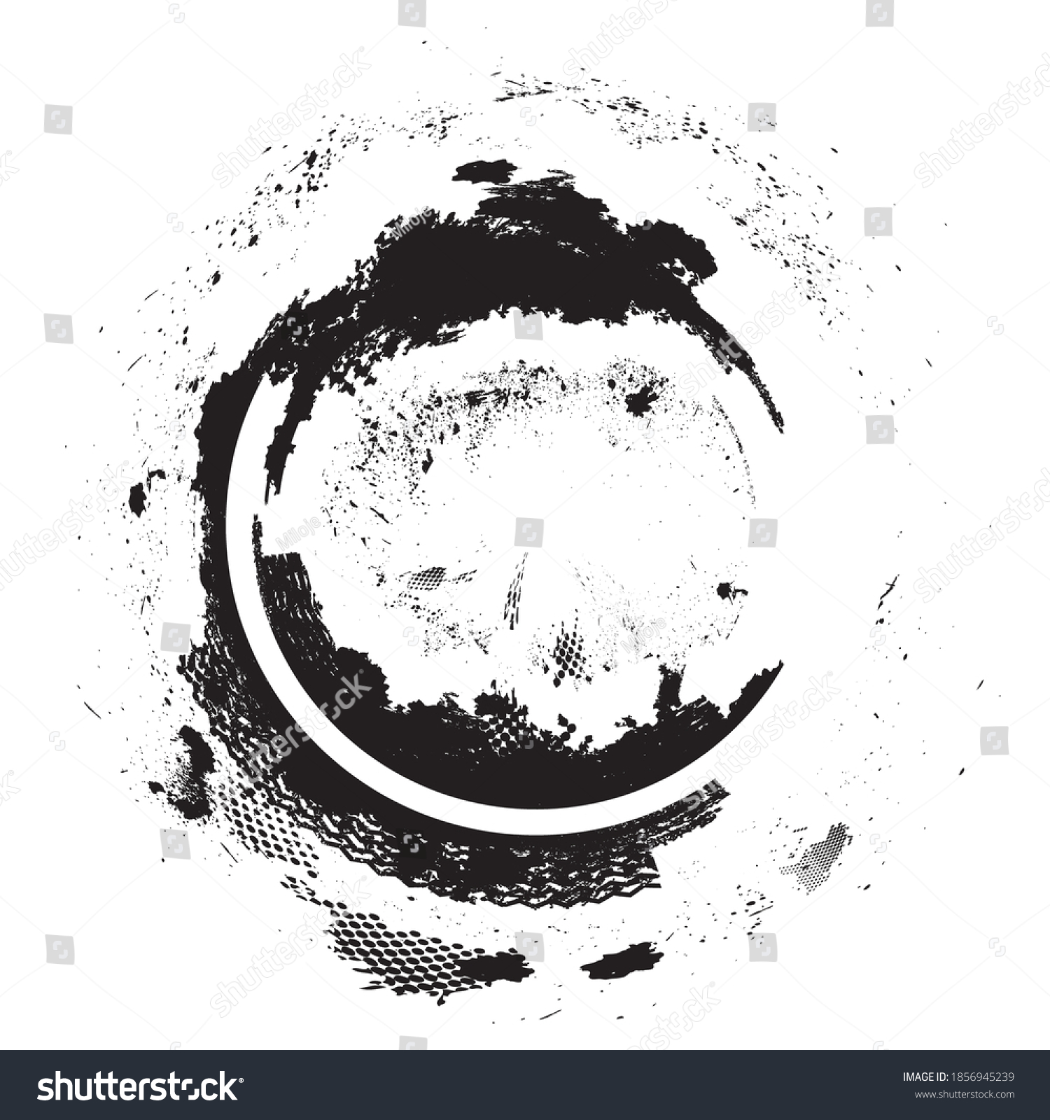 Circle Brush Stroke Border Frame Grunge Stock Vector Royalty Free Shutterstock