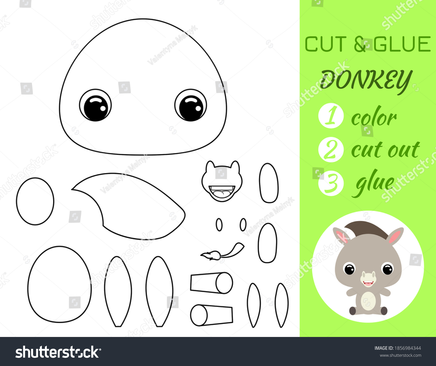 Simple Educational Game Coloring Page Cut Stock Vector (Royalty Free ...