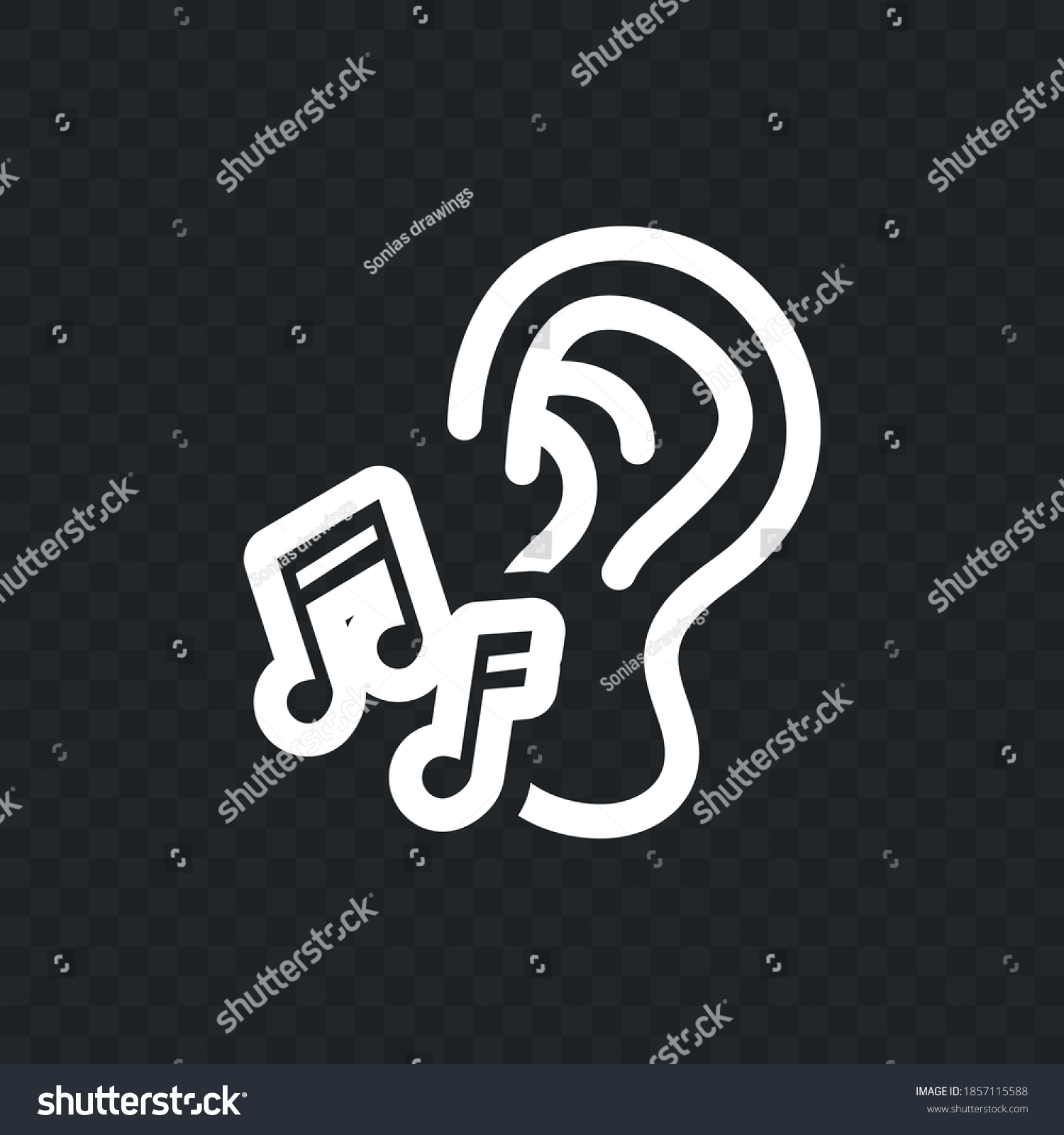 Vector Image Icon Ear Music Notes Stock Vector (Royalty Free ...