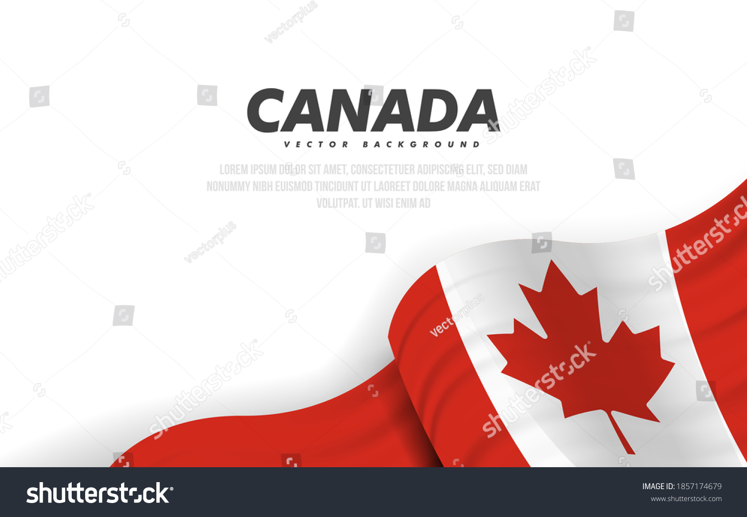 Banner Waving Canadian Flag Modern Illustration Stock Vector (Royalty ...