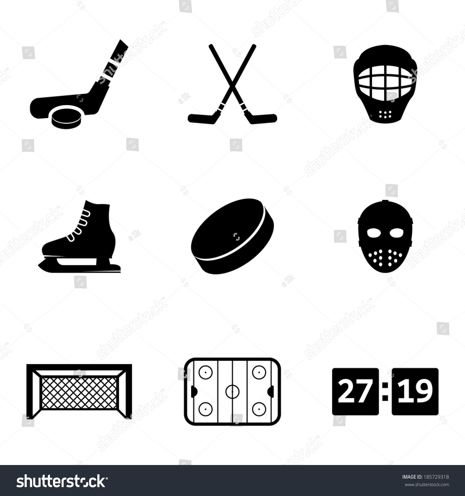 Пиктограммы атрибуты хоккея