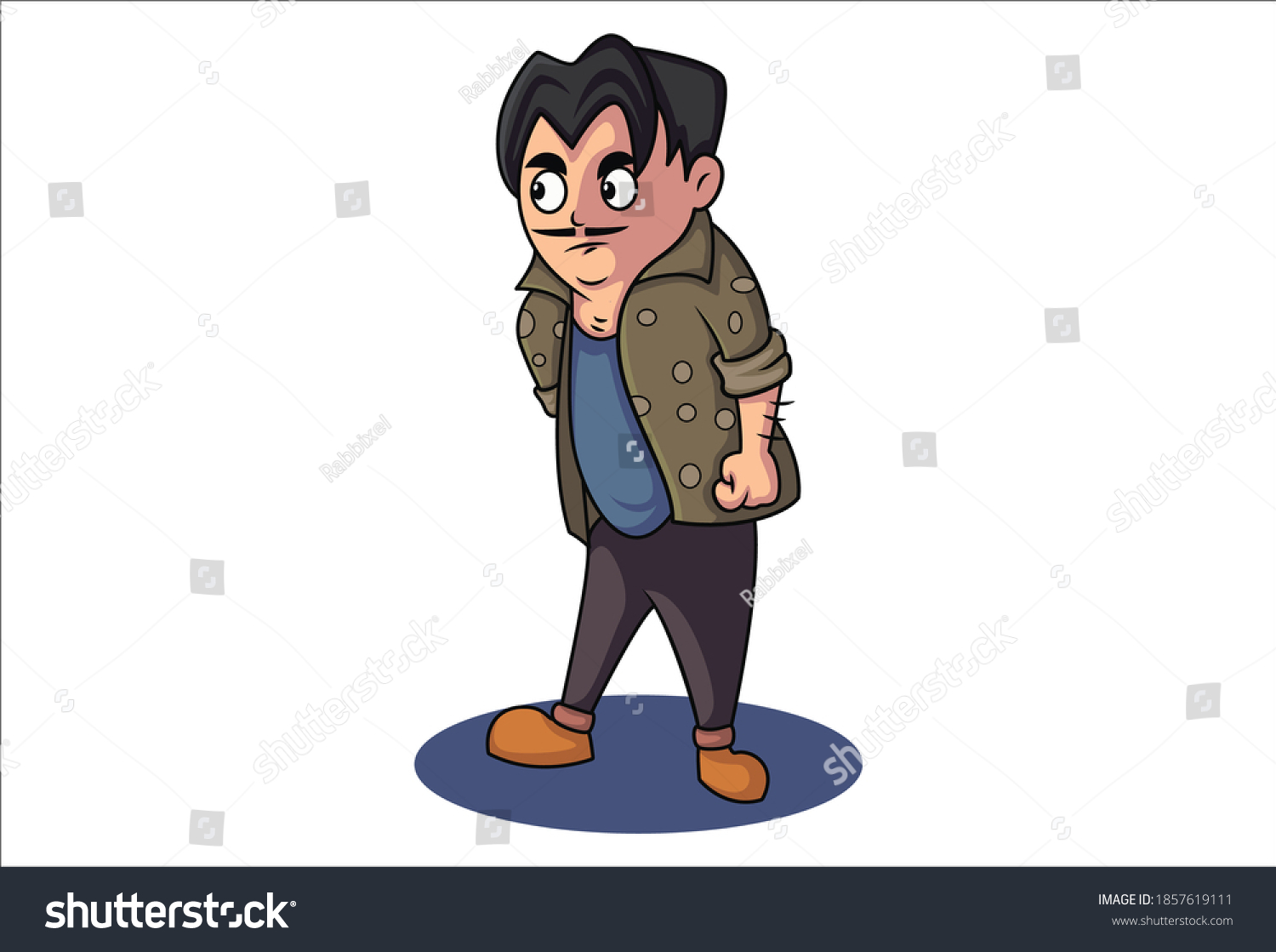 Vector Cartoon Illustration Man Upset Isolated Stock Vector (Royalty ...