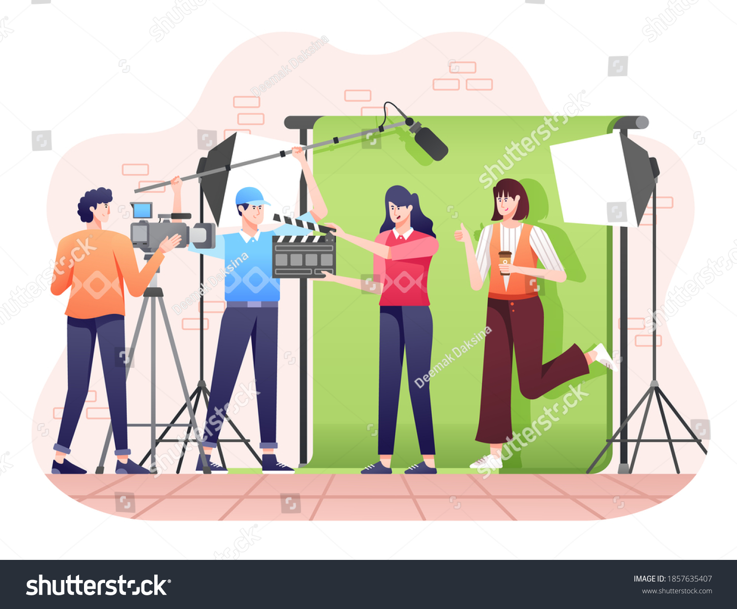 Production Agency Illustration Director Shooting Video Stock Vector ...